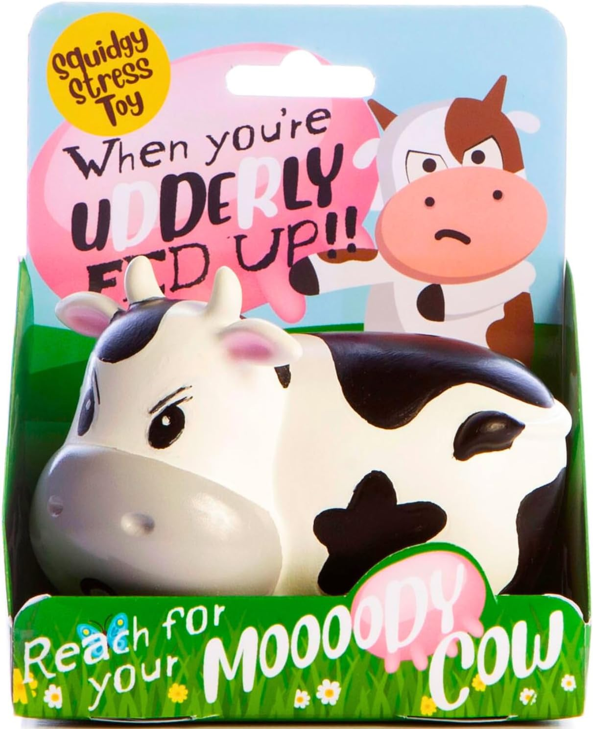 Boxer Gifts Moody Cow Stress Relief Toy, Funny Squishy Desk Toy, Novelty Stress Ball, Farm Animal Themed, Anxiety Relief Toy, Humorous Present, Squeeze Away Stress, Bright Fun Packaging image number 3