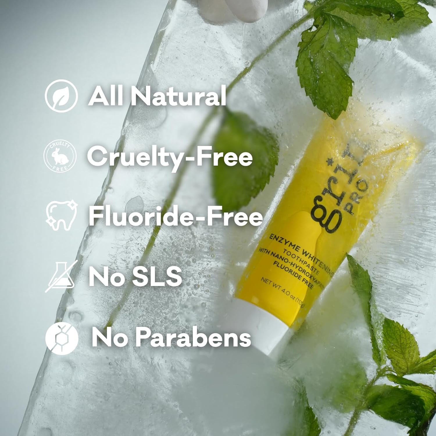 Grin Pro Enzyme Whitening with Nano Hydroxyapatite Toothpaste, Fluoride Free, Reduce Plaque Biofilms, Promoting Cleaner, Whiter Teeth, 113G Natural Ingredients New Zealand Manufactured (Pack of 2)