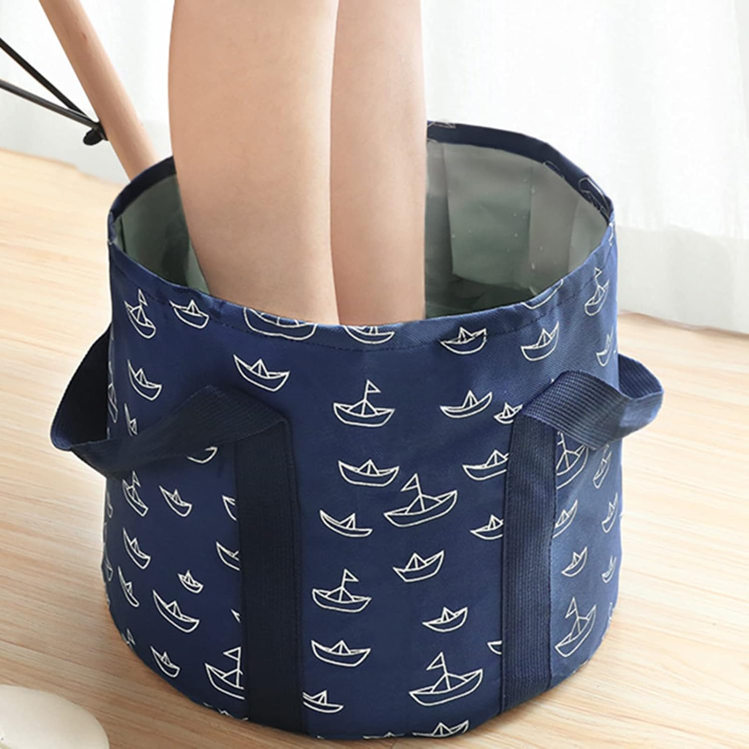 RAYWE 25L Large Collapsible Foot Bath Basin Portable Travel Foot Bath Tub Home Pedicure Foot Spa Folding Water Bucket for Soaking Feet Washing Bathtub image number 2