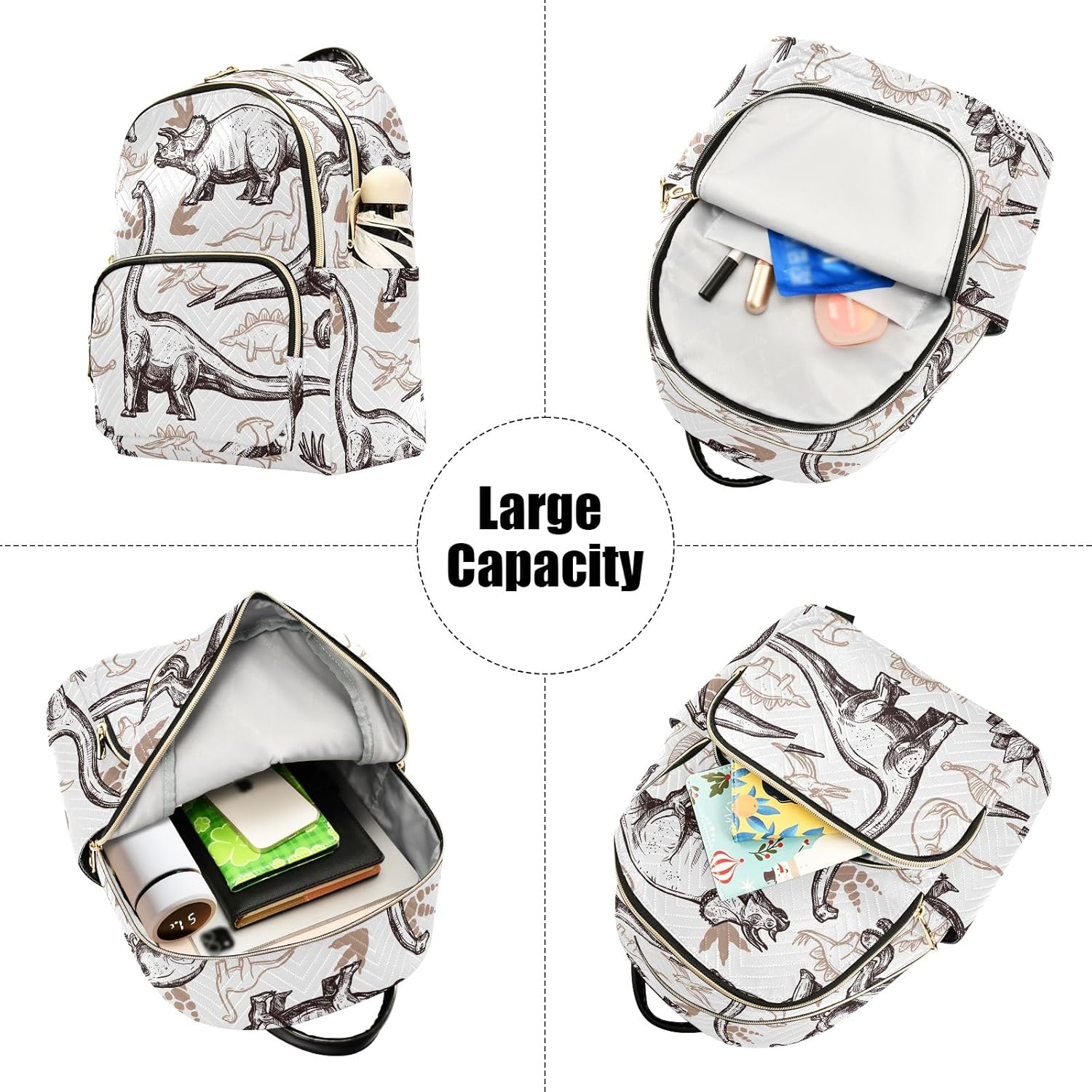 Mini Backpack Purse for Women Lightweight Girls Small Size Animal Dinosaurs Pattern School Teens College Traveling image number 6