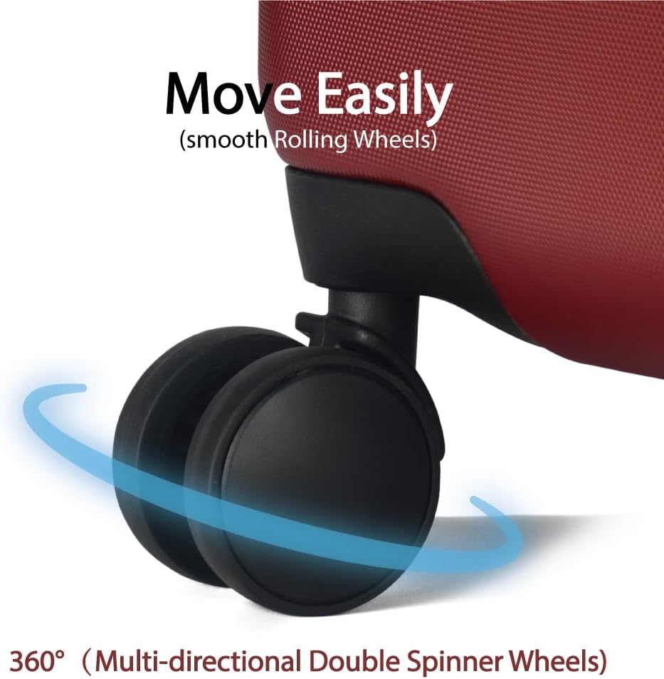 Eaglemate Luggage Set 3 Piece &ndash; 20", 26", 30" Suitcase Set with TSA Lock, Expandable Hard Shell Spinner, Lightweight Travel Luggage Sets for Men & Women, 15-Year Warranty &ndash; Wine RED - Orange image number 7