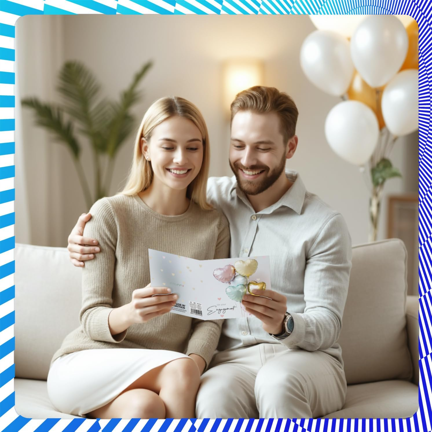 Engagement Card for Couples - Love Heart Balloons - Congratulations Gifts, Congrats Well Done Card for Friends Family Colleague Neighbour, 145Mm Happy Fiance Fiancee Greeting Cards image number 4