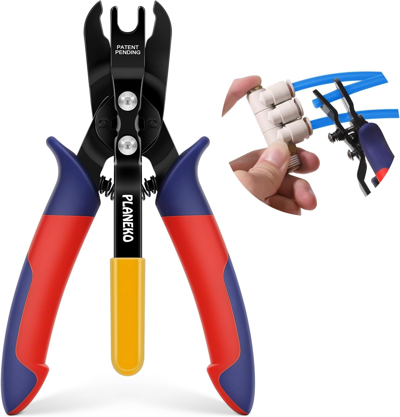 PLANEKO Air Line Pliers Push to Connect Fitting Disconnect Tool for 1/4" 5/16" Pneumatic Hose Quick Connect Fittings Removing Air Line Removal Tool Hose Release Pliers for 6Mm 8Mm Push Fit Connector image number 5