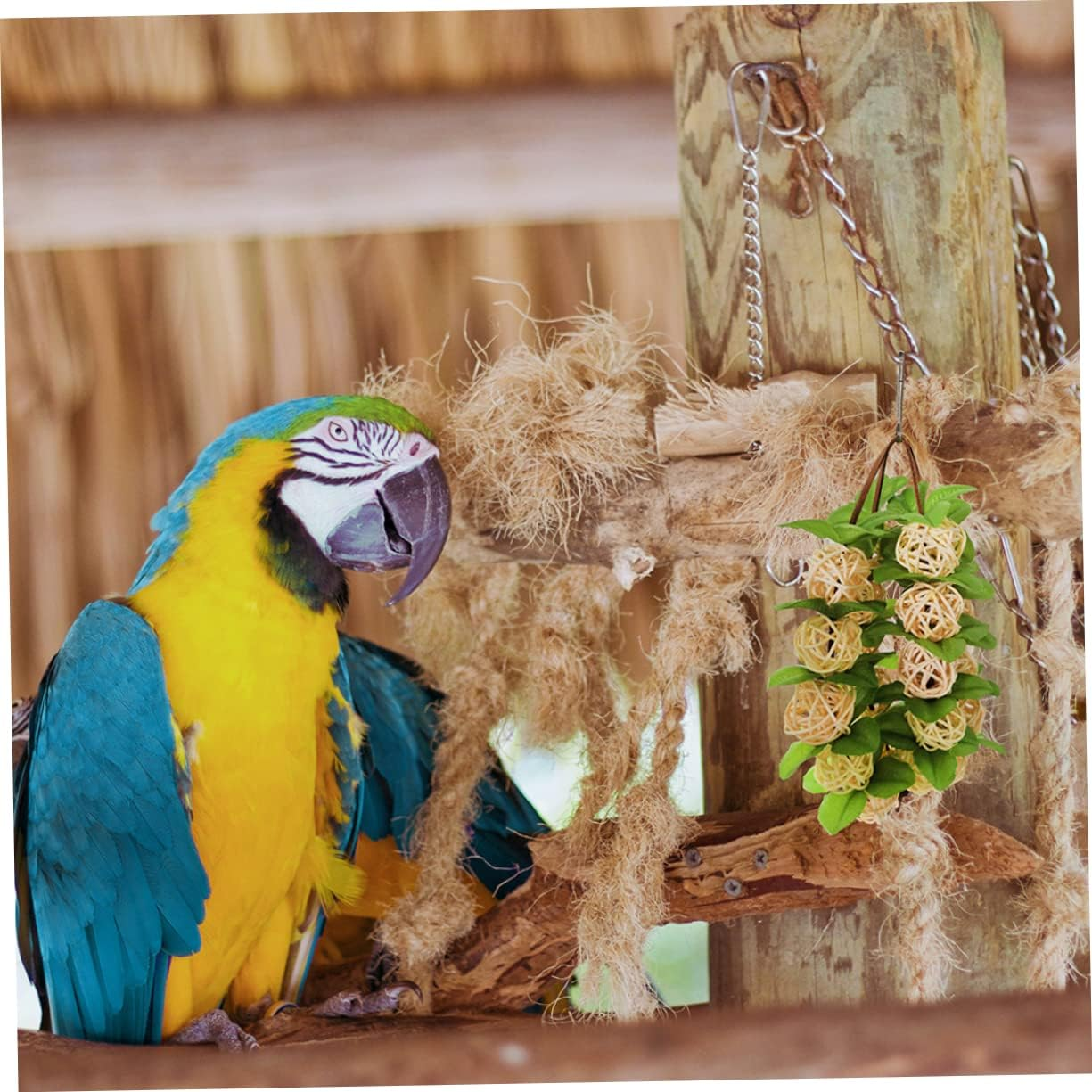 Ipetboom Toys for Birds Hanging Rattan Ball Bird Bird Plaything Pet Chewing Supplies