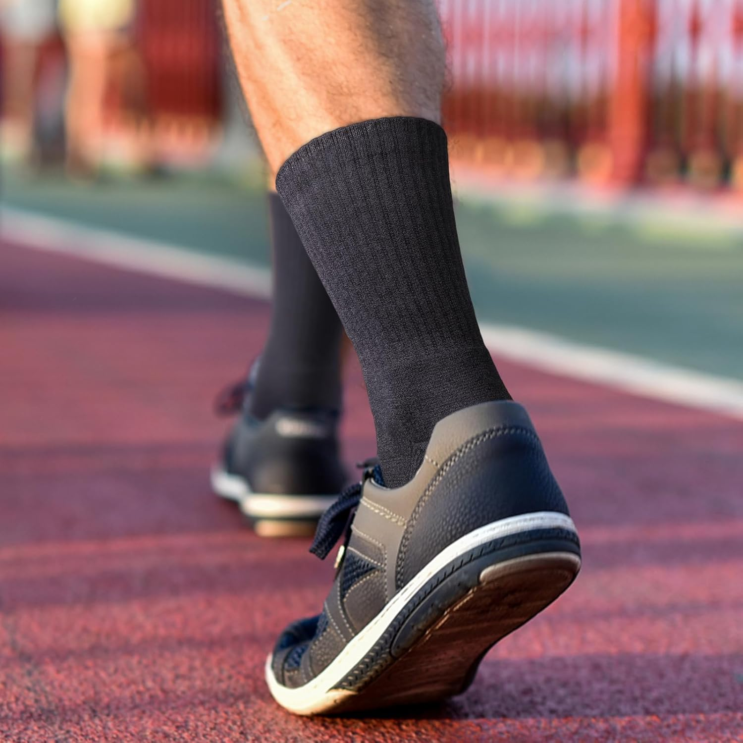 YUEDGE 6 Pairs Mens Socks Moisture Wicking Cushioned Crew Socks Breathable Anti-Odor Work Socks Performance Training Athletic Sports Socks for Men image number 4