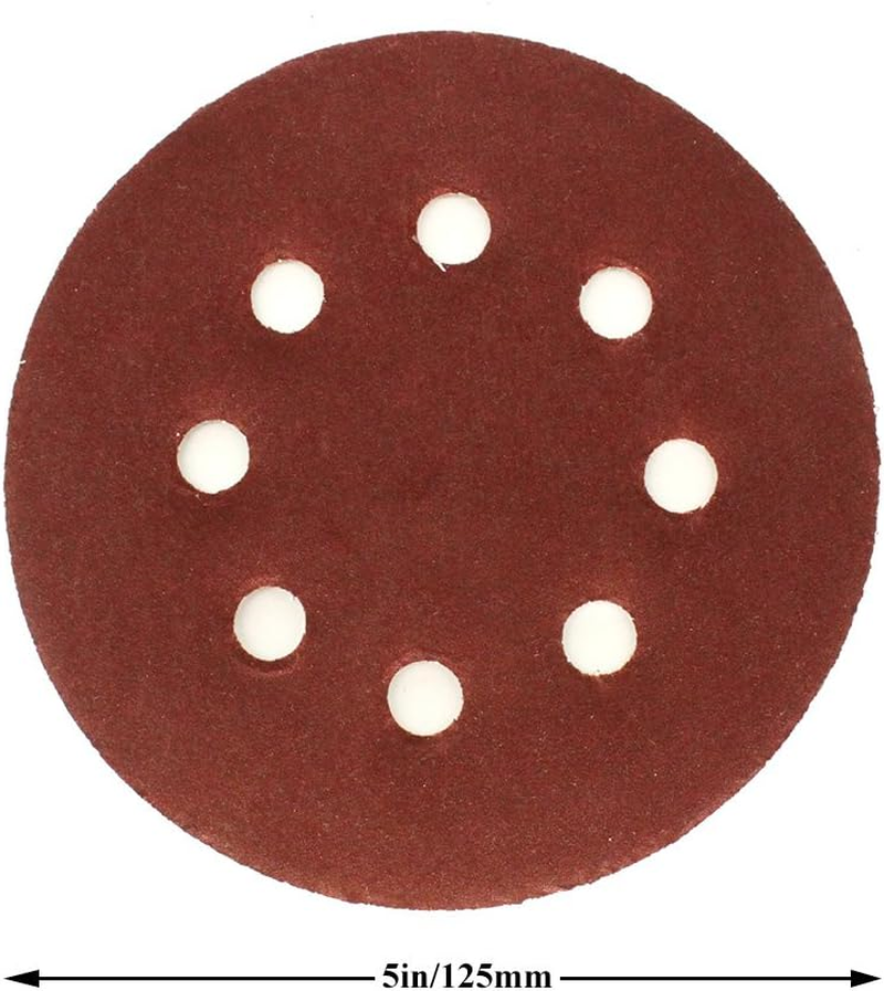 Valuehall 100 PCS Sanding Discs Pads 5 Types 125Mm Sander Pad, Hook and Loop 60# 80# 120# 180# 240# Sandpaper Assorted V7036-3 image number 3