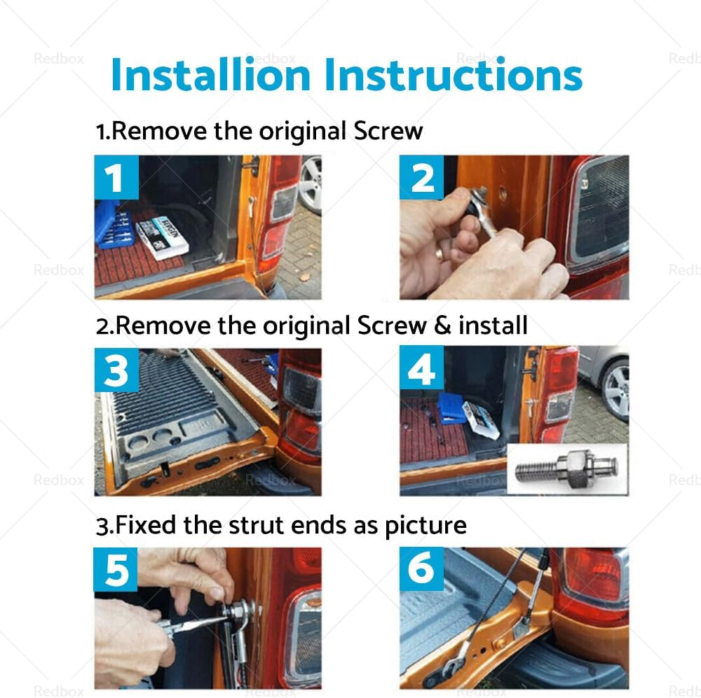 MAX COOL Tailgate Slow down Strut Kit Lift Support Struts Suitable for Holden Colorado RG Ute 2012-2019 image number 3