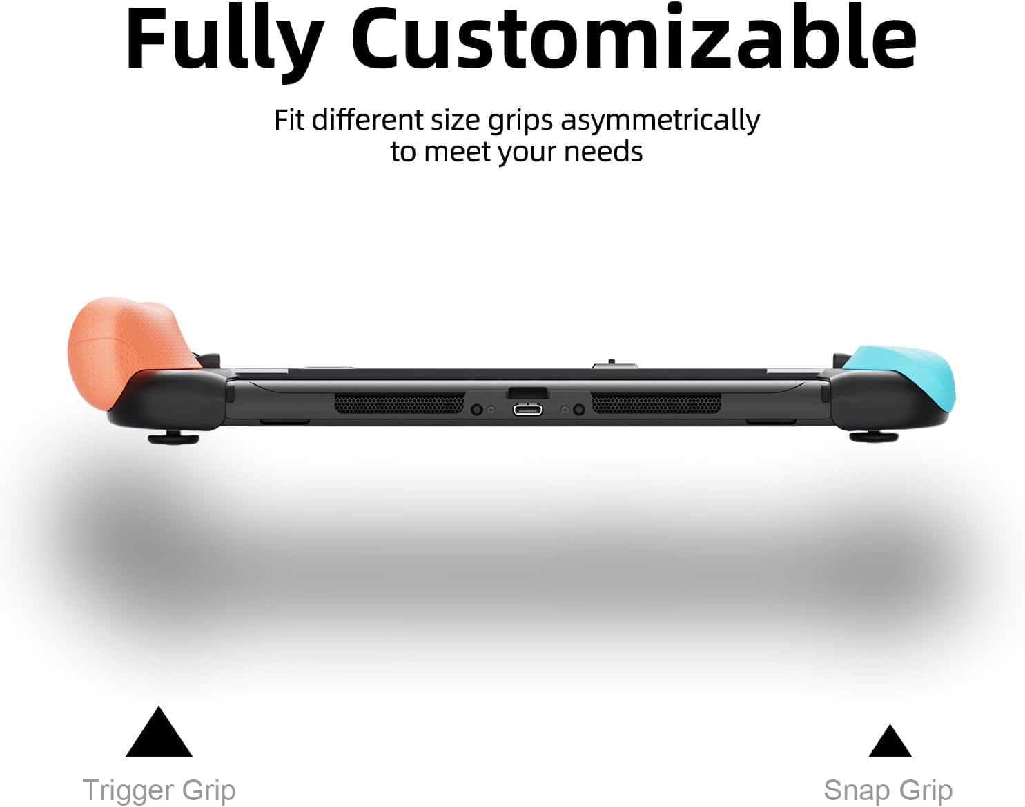 Savage Raven by Skull & Co. Neogrip Bundle for Nintendo Switch 2: an Ergonomic Grip Hard Shell Handheld Case with Replaceable Grips [To Fit All Hands Sizes] [With Carrying Case] - Neon Blue + Neon Red image number 1