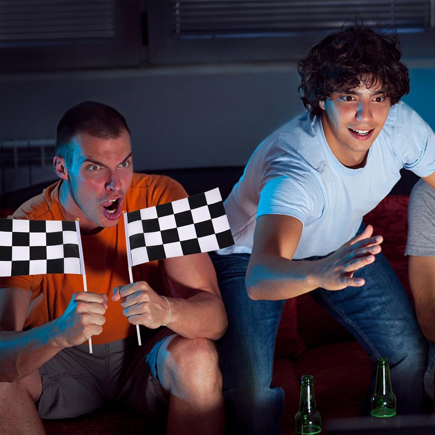 Race Car Flags, Hand Held Flags, Race Day Accessories, Easy to Assembles and Display, Versatile Usage, 10PCS 14X21Cm for Car Party & Sport Events image number 5