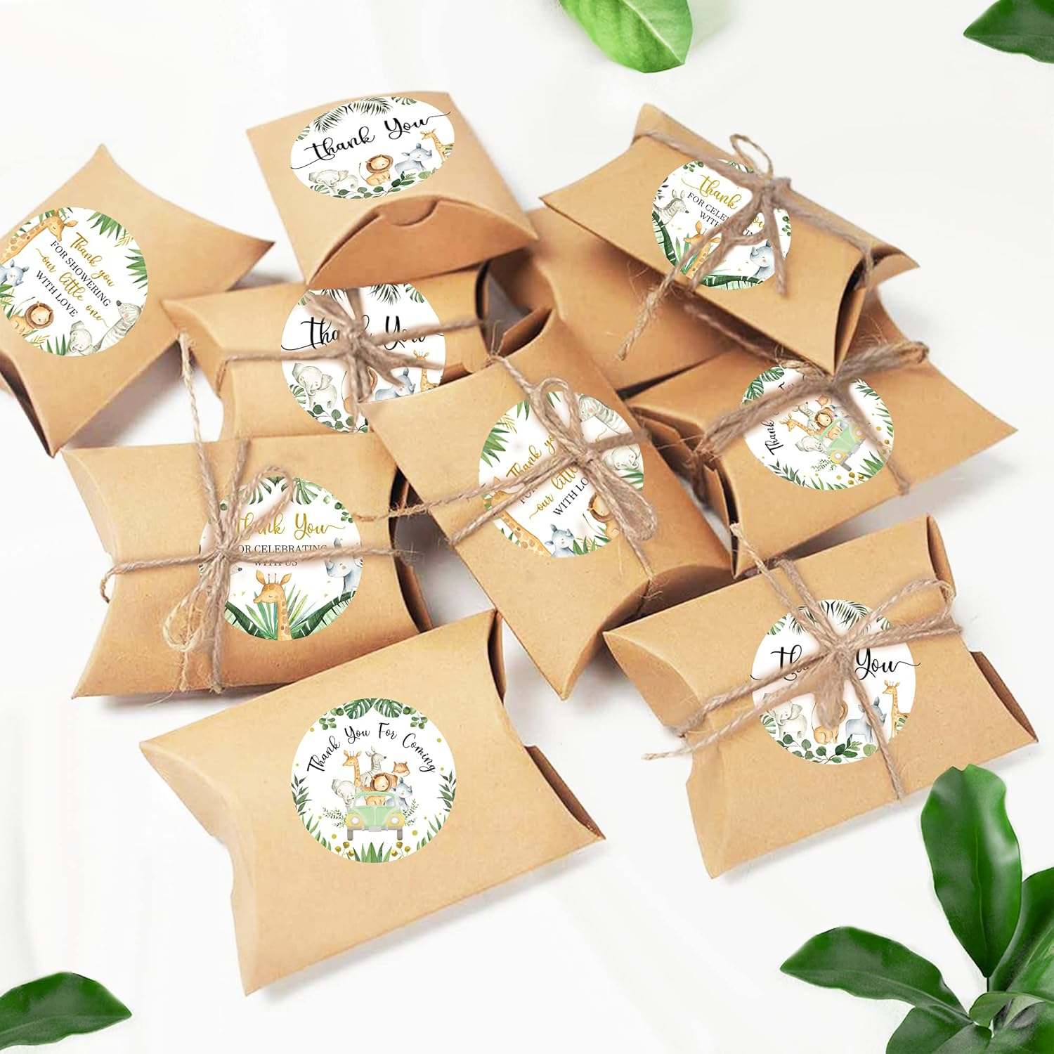 80 Jungle Safari Thank You Stickers, Baby Shower Thank You Stickers, Wild Animals Birthday Party Favor Label Decorations(2 Inch) image number 3
