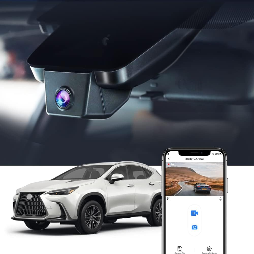 Fitcamx 4K Dash Cam Suitable for 2022-2026 Lexus NX350 NX250 NX300 NX Premium Luxury Nx450H F Sport, OEM Look, 2160P UHD Video, G-Sensor Loop Recording, Wifi & APP, Plug & Play, 64GB Card image number 5