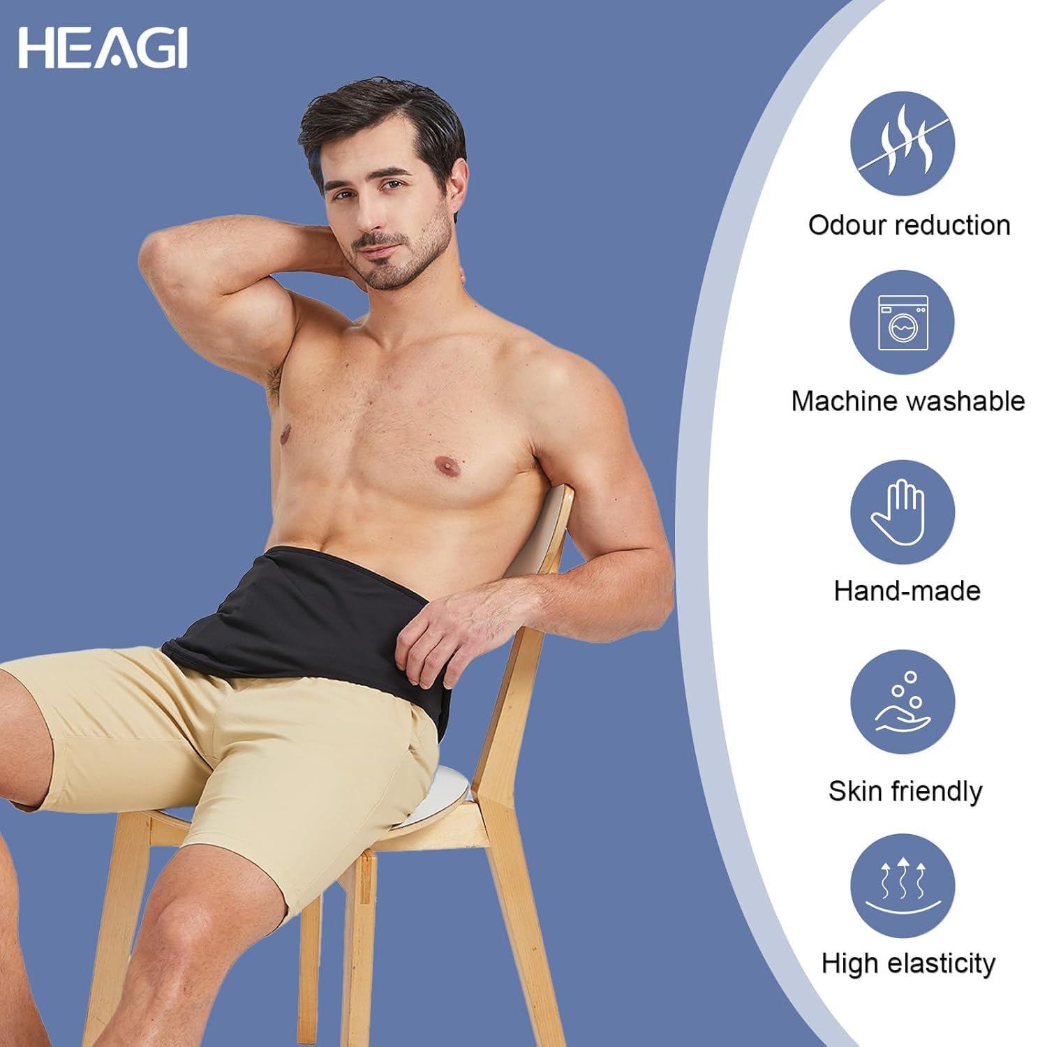 Ostomy Belt Black,Ostomy Support Belt,Colostomy Bag Covers for Women and Men, Ostomy Supplies, Stealth Belt for Ostomy Bag Inner Pocket to Hold Ostomy Pouch,Ostomy Pouch Covers for Sport & Swiming (M) image number 6