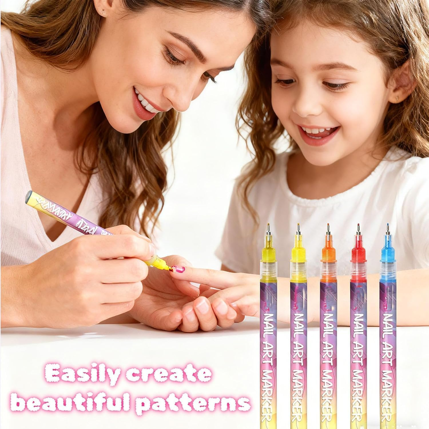 12 Colors Nail Art Pens Set, Quick-Dry Nail Art Markers Polish Pens for Dotting, Line Drawing, Painting & DIY Nail Design Tools (24Pcs) image number 6