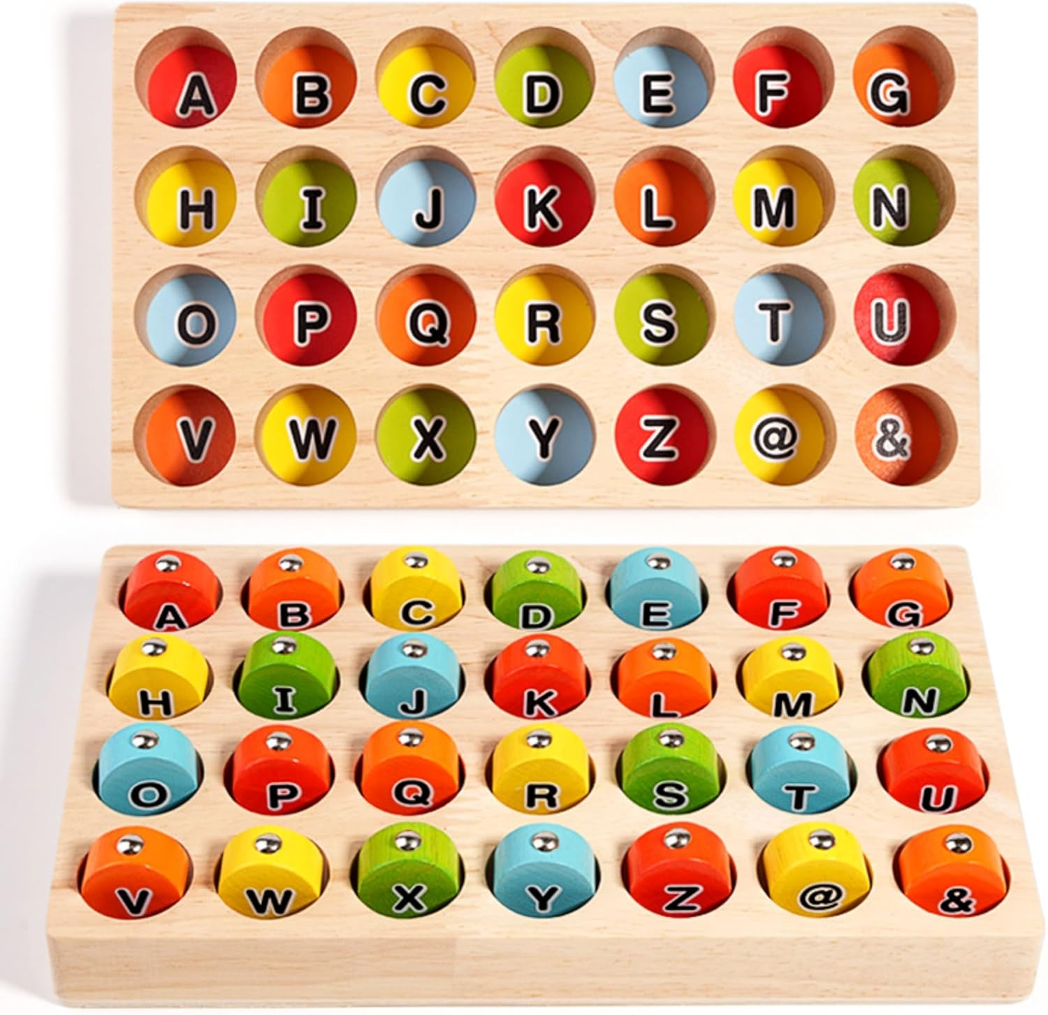 Magnetic Fishing Game, Montessori Wooden Educational Toys for Toddler Kids Learnig ABC Alphabet & Color Sorting,Fine Motor Skill Toys for 2 3 4 Years Old Toddler Boys Girls Gift image number 4