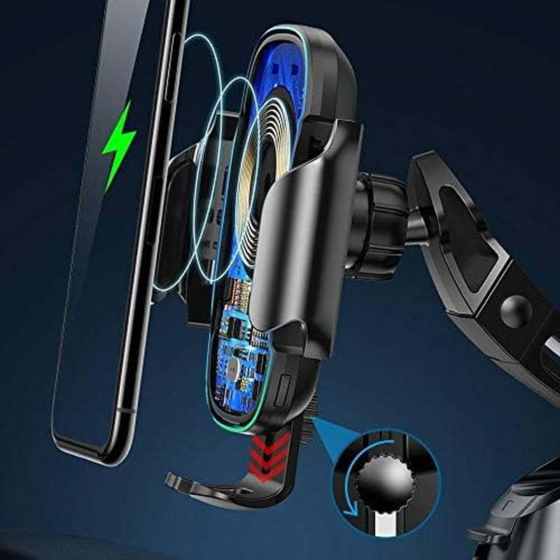 Baseus 15W Automatic Electric Car Holder/Qi Wireless Charger, Black image number 5