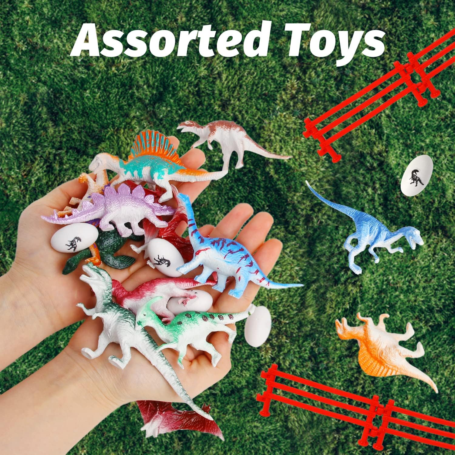 LOMIMOS 29Pcs Dinosaur Figures Toys Set,Assorted Miniature Toys for Kids,Education Themed Party,Cupcake Topper image number 1