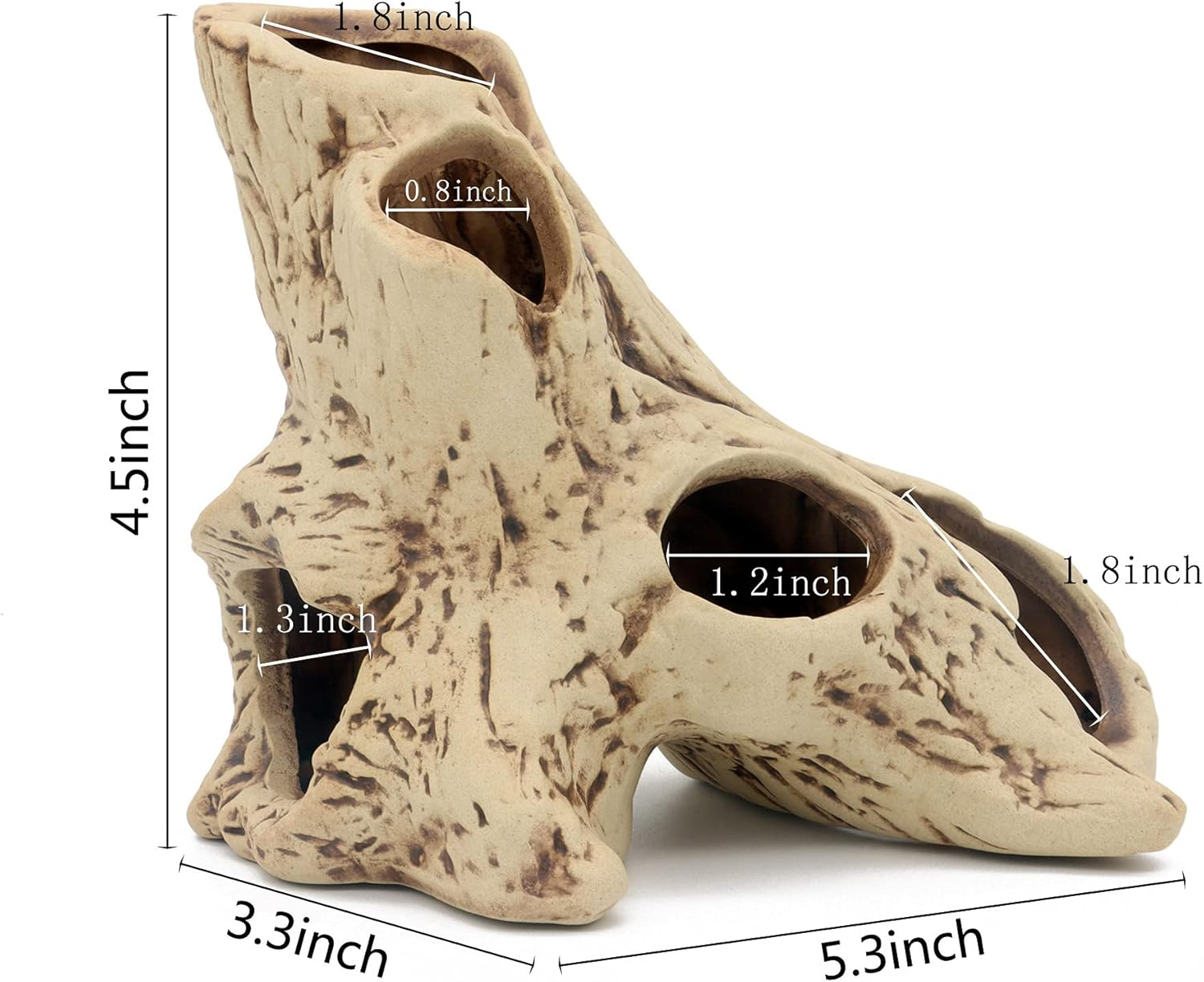 ALEGI Aquarium Tree Stump Hole for Betta Fish Toys,Rock Cave Cichlid Stone Betta Fish Accessories 10, 20 Gallon Fish Tank Decorations, Aquarium Rocks Decor image number 4