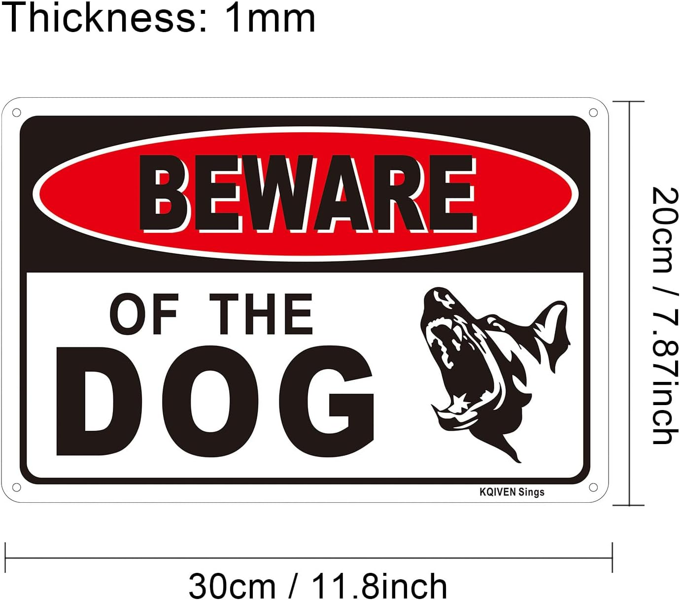 2 Pack 7.87 X 11.8Inches Dogs in Yard Please Close the Gate Sign, Reflective Metal Signs Aluminum Sign Pre-Drilled Holes for Easy Mounting for Fence Door or Gate image number 2