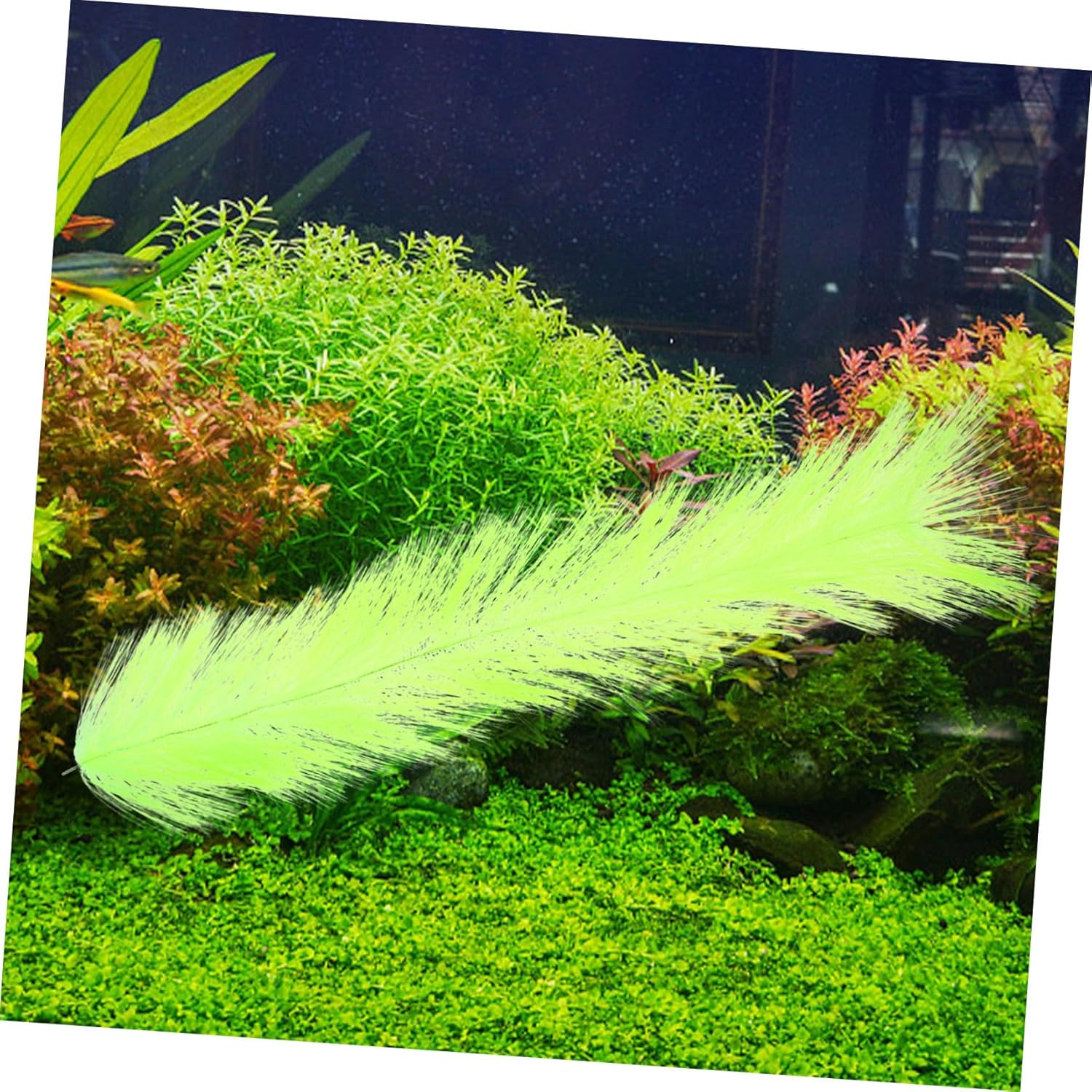 Hohopeti Fish Breeding Grass Aquarium Decor 60Cm Stainless Steel Core Spawning Grass Shelter for Fish Tank Aquatic Pets Egg Hatching Breeding Habitat image number 1