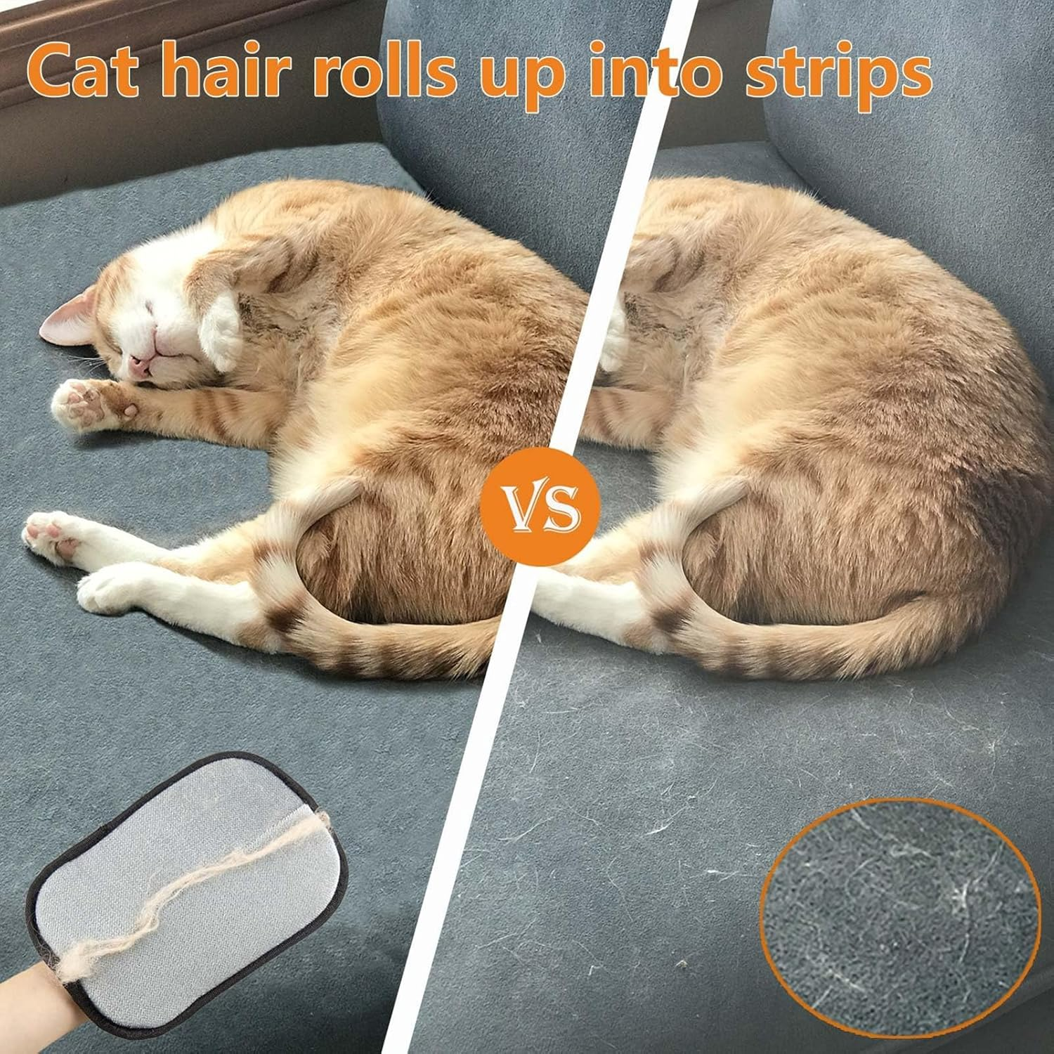 Pet Hair Remover for Dogs & Cats -Reusable Pet Hair Removal Gloves image number 4