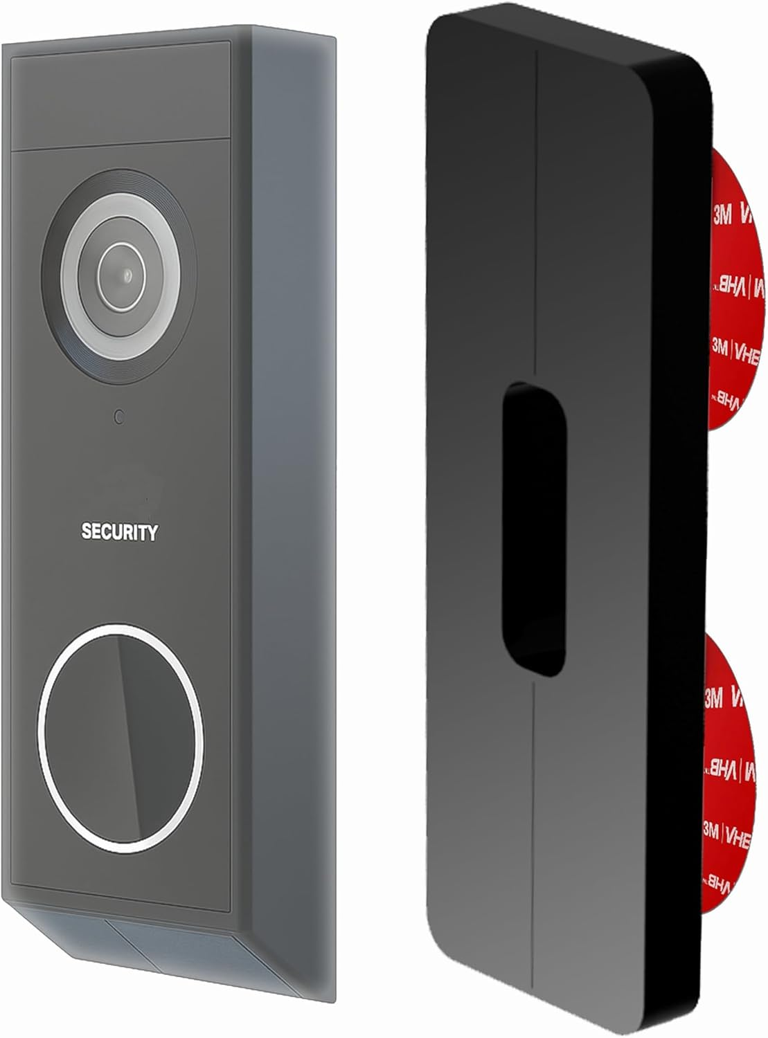 Slim Universal Self-Adhesive Bracket Compatible with Video Doorbell Aosu, Arlo, Blink, Eufy, Nest, Netamo, Reolink, Tapo, Wyze Video Doorbell Battery/Cable WLAN No Drilling, Easy Installation