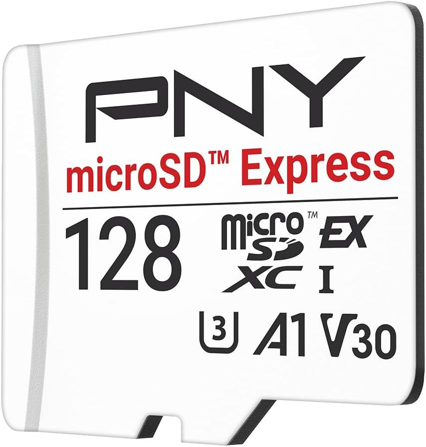 PNY Microsd&trade; Express 128GB UHS-I U3 V30 A1 Microsdxc Flash Memory Card, up to 890 Read & up to 550 Write, Ideal for Microsd Express Compatible Devices like Nintendo Switch 2