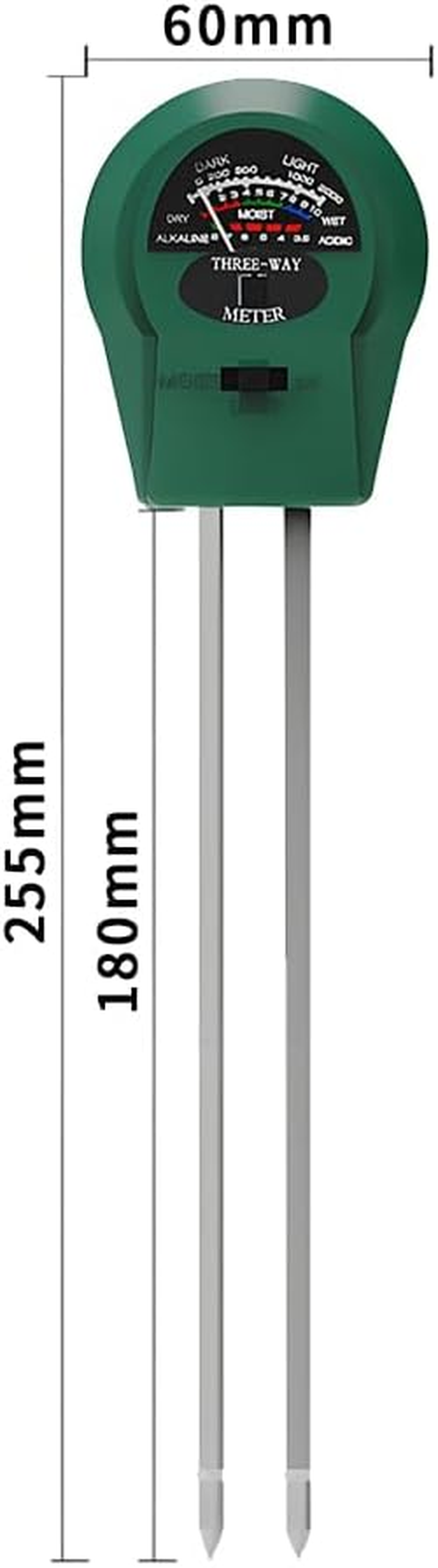 QUMOX Soil PH Meter, 3-In-1 Soil Moisture/Light/Ph Tester Gardening Tool Kits for Plant Care, Great for Garden, Lawn, Farm, Indoor & Outdoor Use (Green)