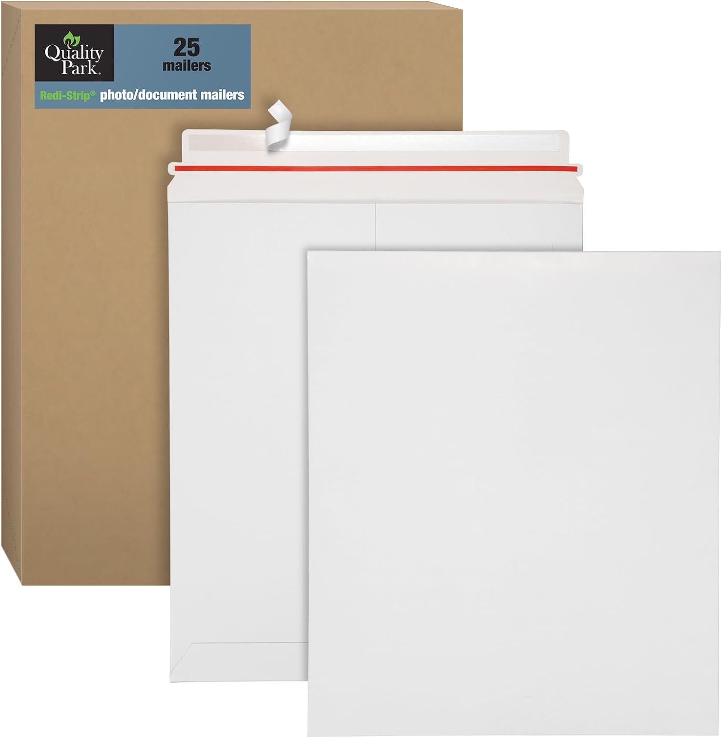 Quality Park Photo/Document Mailer, Redi-Strip, White, 9.75X12.5, 25 per Box (64015) image number 4