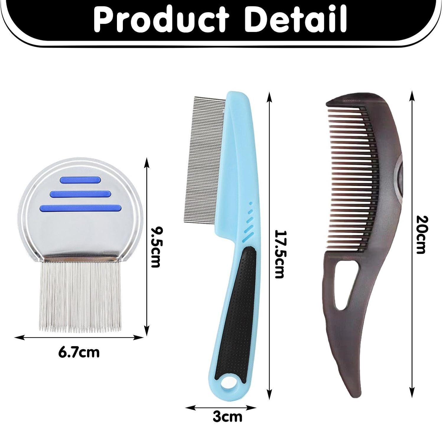 6 Pieces Fine Tooth Comb, Hair Care Supplies, Multifunctional Comb, Hair Comb Tools image number 4