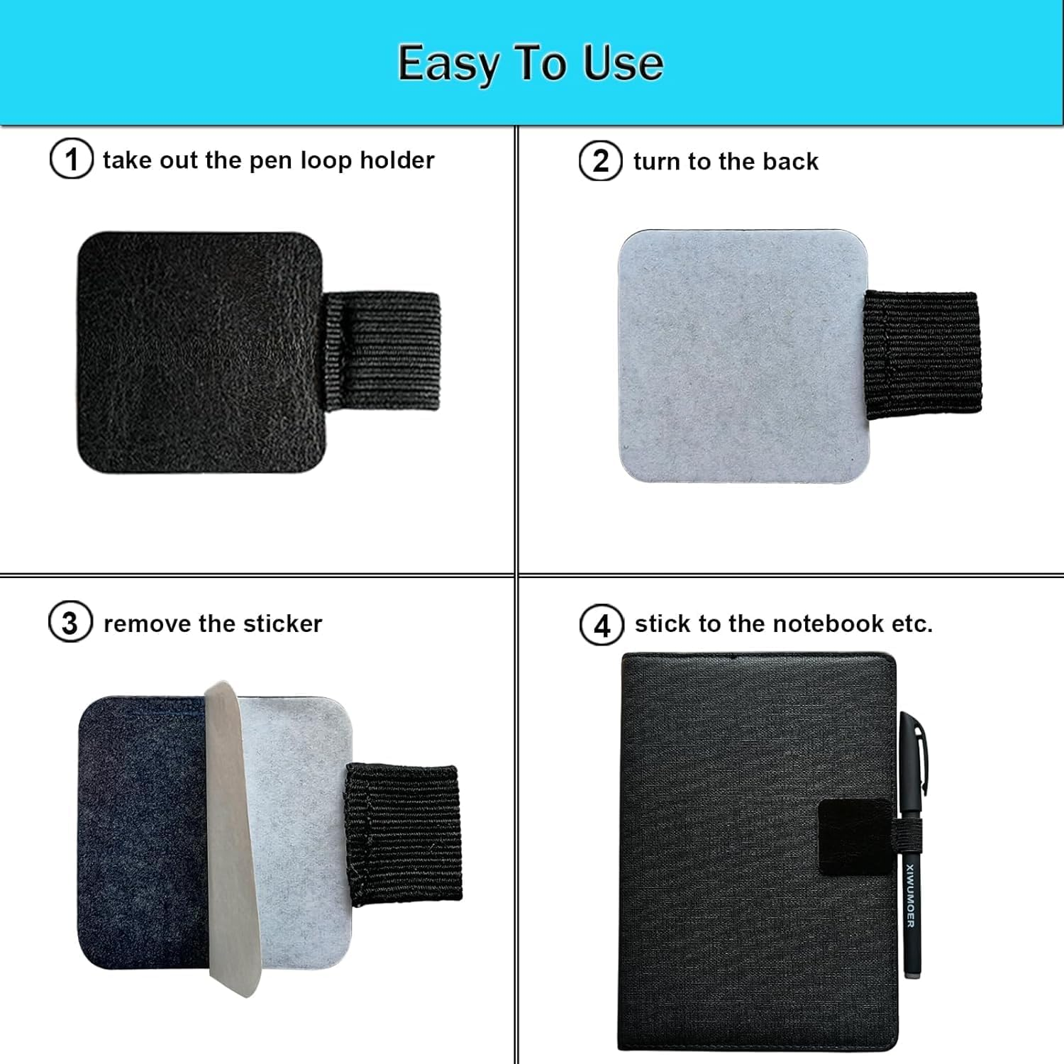 10PCS Self Adhesive Pen Loop Holder, Betterjonny Colourful Leather with Durable Elastic Loop | Anti-Loss & Portable for Notebooks, Journaling Supplies, Planners & Calendars