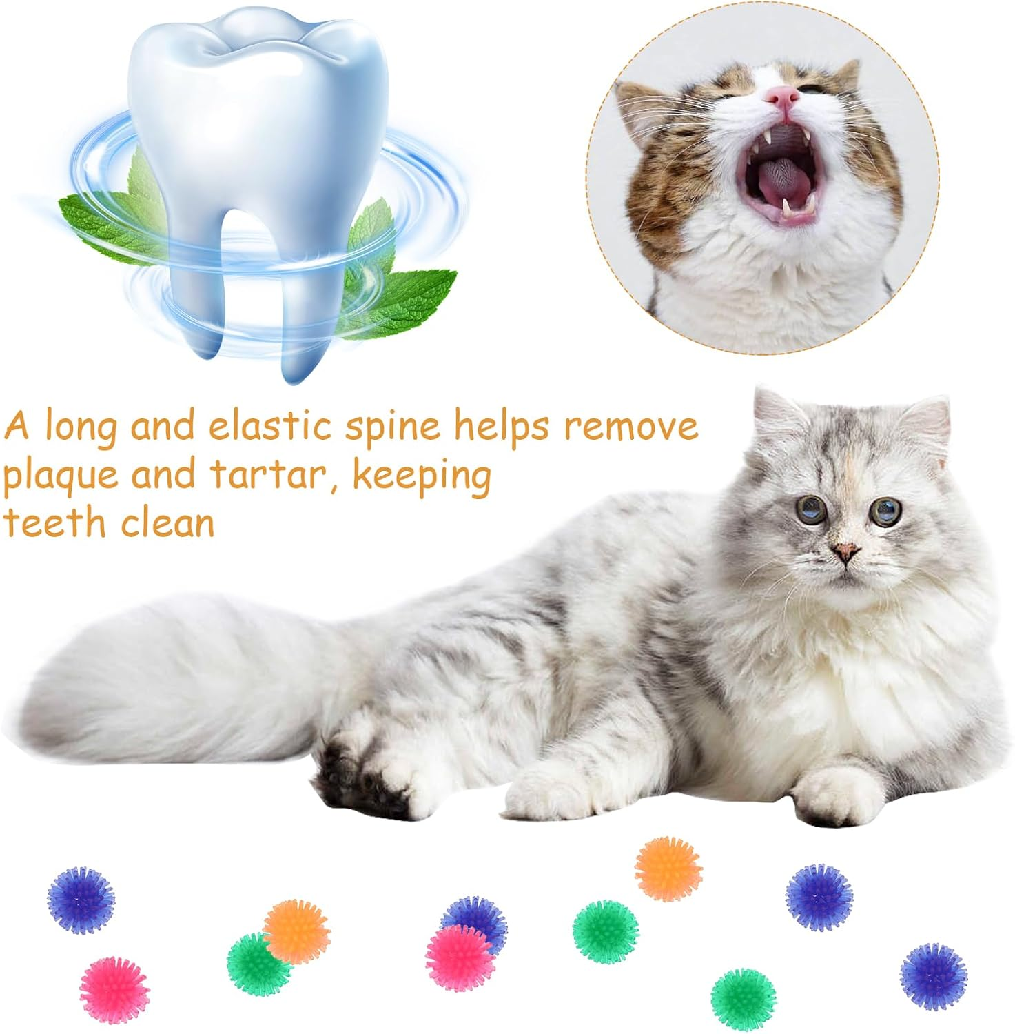 DHWEKU Cat Toy Balls, 8 Pieces 2 Cm Chew Balls, Colourful Cat Balls, Soft Stitch Balls, Interactive Cat Toy, Kitten Hunting Toy for Cats and Kittens Indoor image number 5