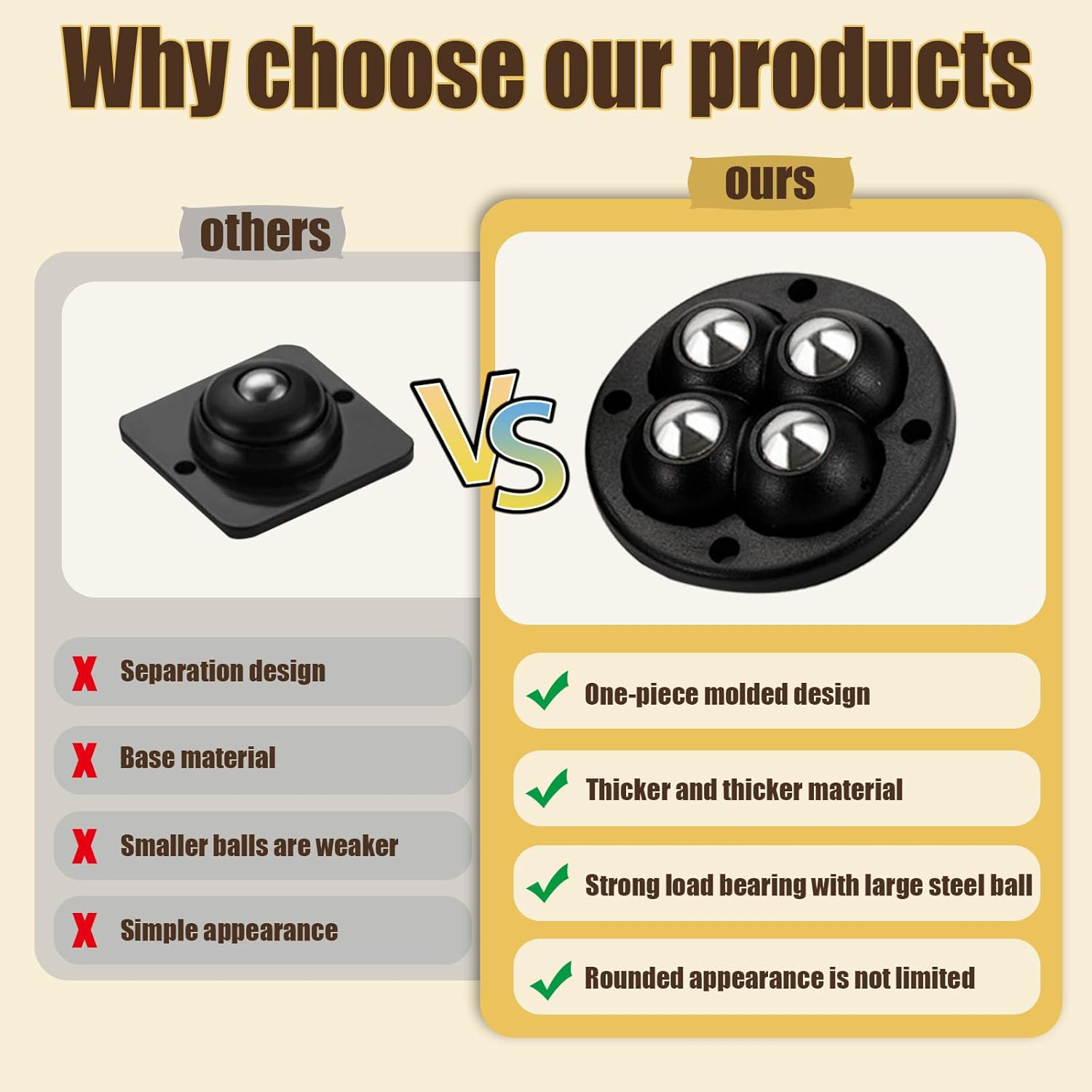 3 Set Self Adhesive Mini Caster Wheels 360 Degree Rotation Sticky Pulley Stainless Steel Universal Wheel with Bearing Roller Casters for Furniture Storage Box Trash Can Bins Bottom Moving (Black) image number 1