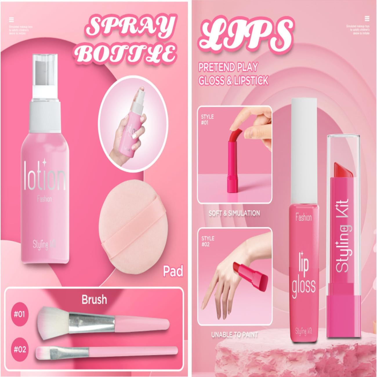 Non-Toxic & Washable Makeup Kit for Girls Kids 3-12 | Make up Set with Princess Dress up Toys Accessories | Ideal Christmas Birthday Gift for Girls image number 5