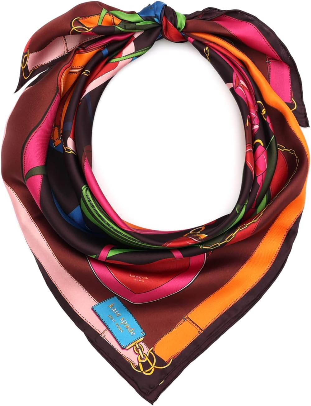 Kate Spade Bag Print Silk Square, Multi, One Size image number 2