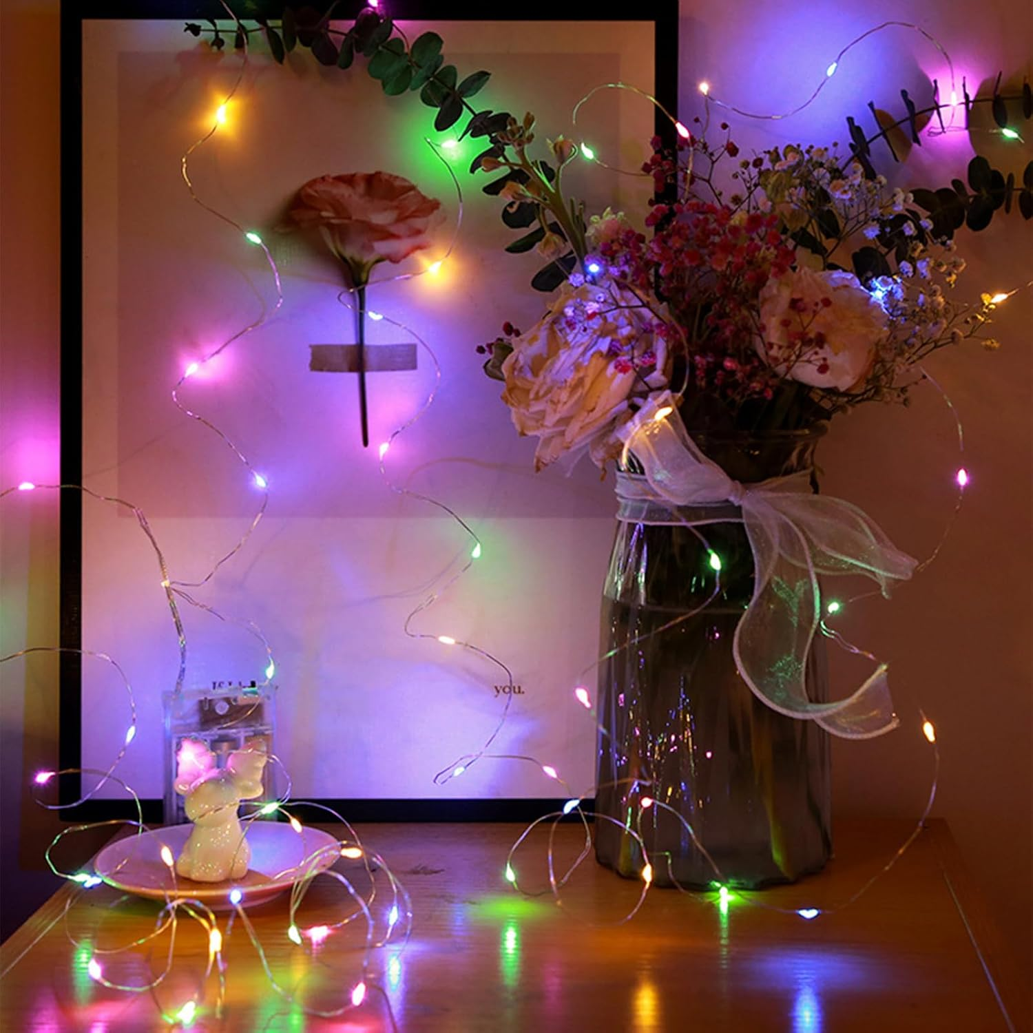 ENLACE LED Copper Wire Fairy Lights, USB Powered, 3 Metres, 30 Multicoloured Leds, Waterproof, Decorative Lighting for Indoor and Outdoor Use image number 1