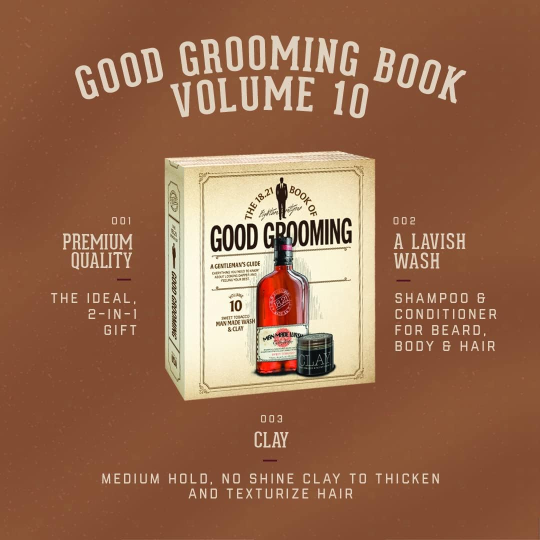 Book of Good Grooming Volume 9 Set - Spiced Vanilla by 18.21 Man Made for Men - 2 Pc 18Oz Man Made Wash 3-In-1 Shampoo, Conditioner and Body Wash, 3.4Oz Spirits Spritzer Body Spray image number 5