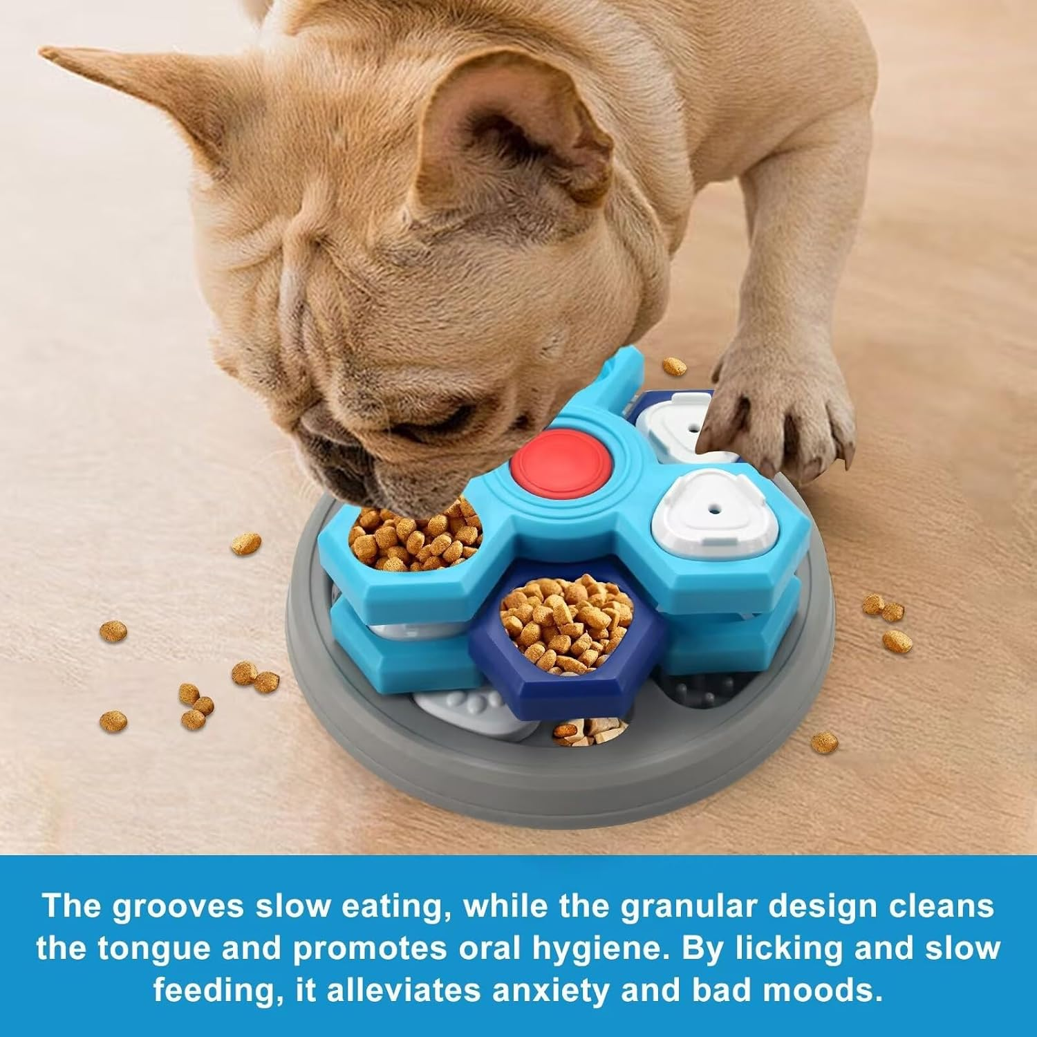 Interactive Dog Treat Puzzle Toys for IQ Training & Mental Stimulating, Fun Slow Feeder, Dog Puzzle Toy, Large Medium Small Dogs Enrichment Toys - for Puppies, Cats, Dogs (3 Layers(Gray Bottom)) image number 4