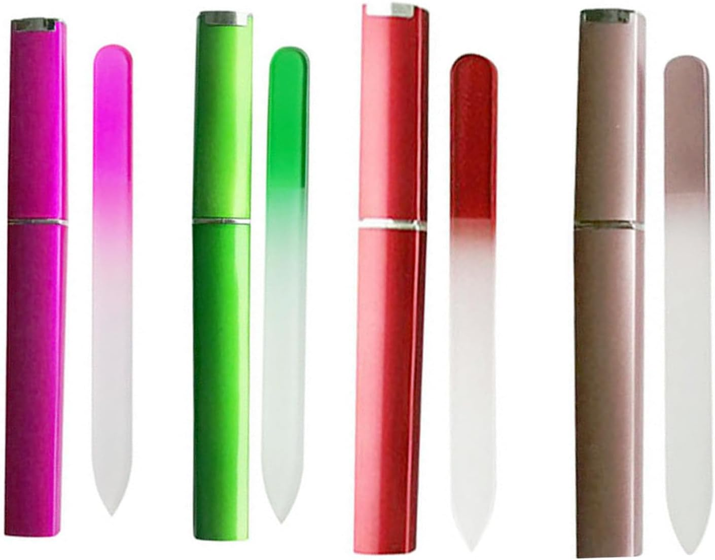 Nail Files and Buffers Professional Nail Art Tools Reusable Double Sided Emery Boards for Acrylic/Gel or Natural Nails (Rainbow 4Pcs)