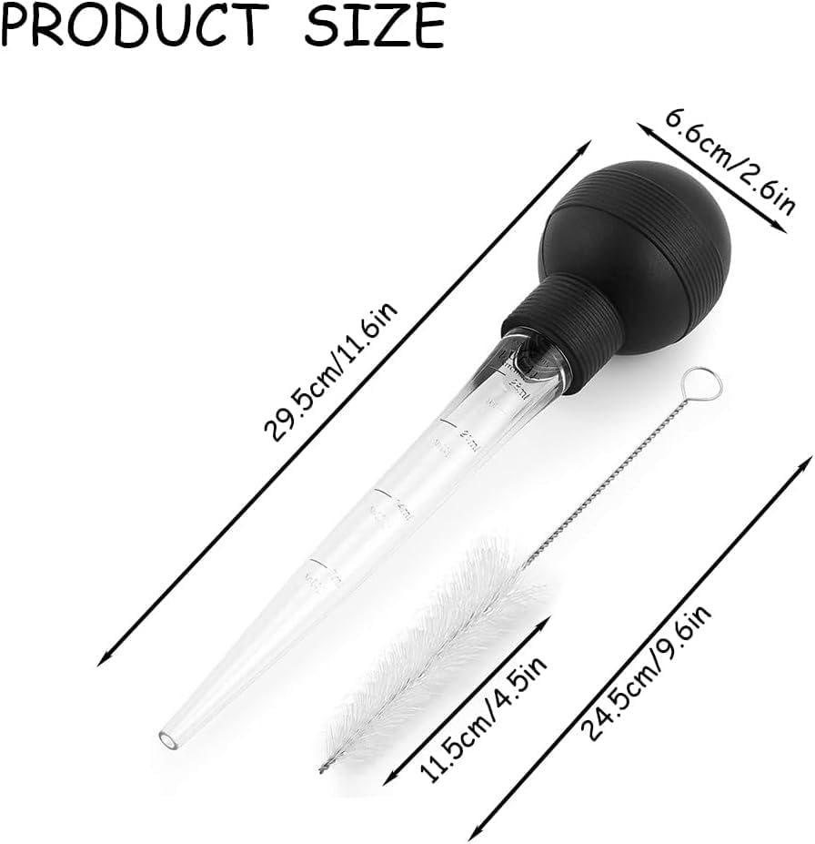 1Pclargeturkey Baster Meatinjector Syringewith Cleanbrush,Turkey Baster Pipette Turkey Baster Syringe Turkey Baster Pipetteturkeybaster Pipette Meat Baster Syringe Rubber Butter Baster Syringe image number 4