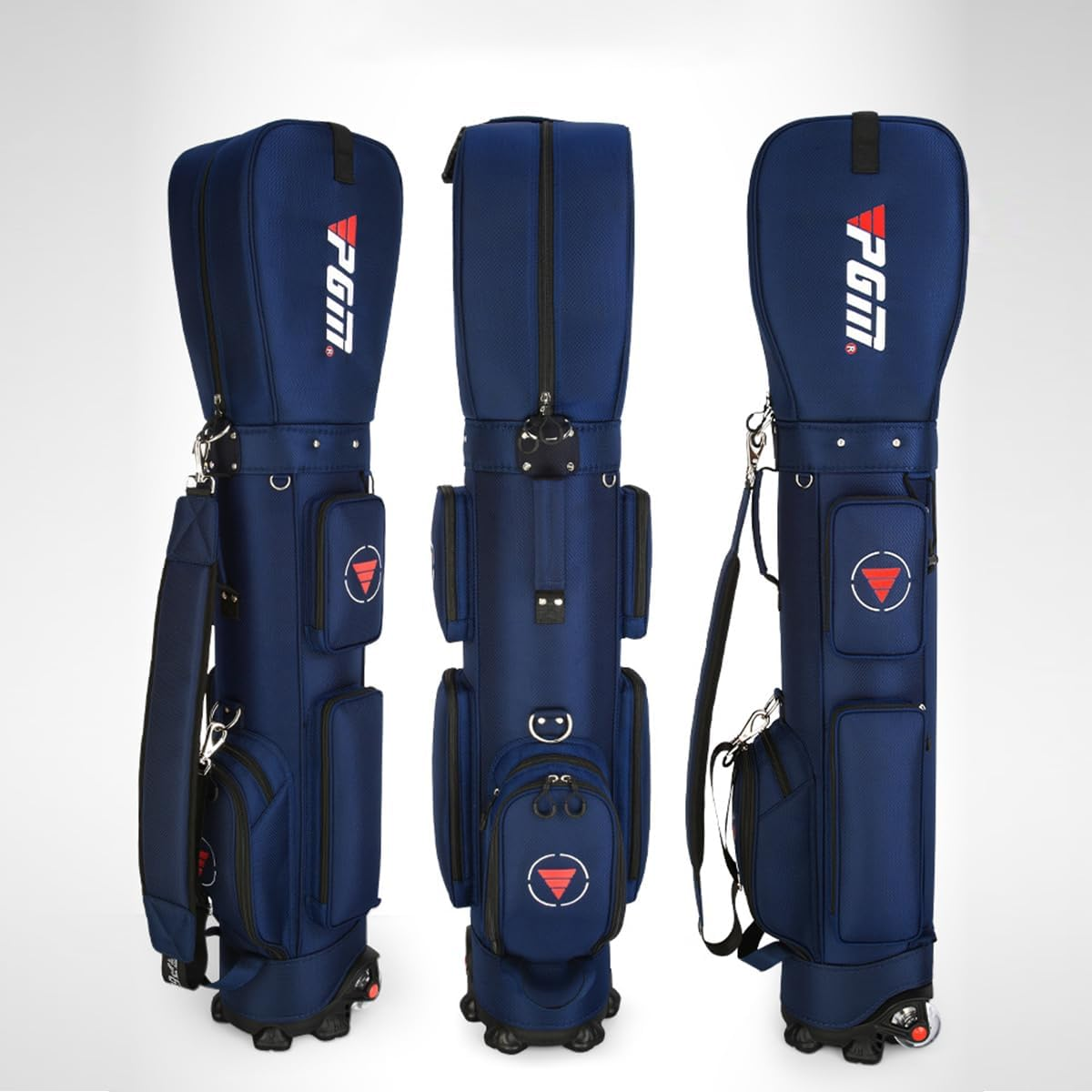 Golf Clubs Bag with Wheels Wheeled Clubs Bag - Black image number 2