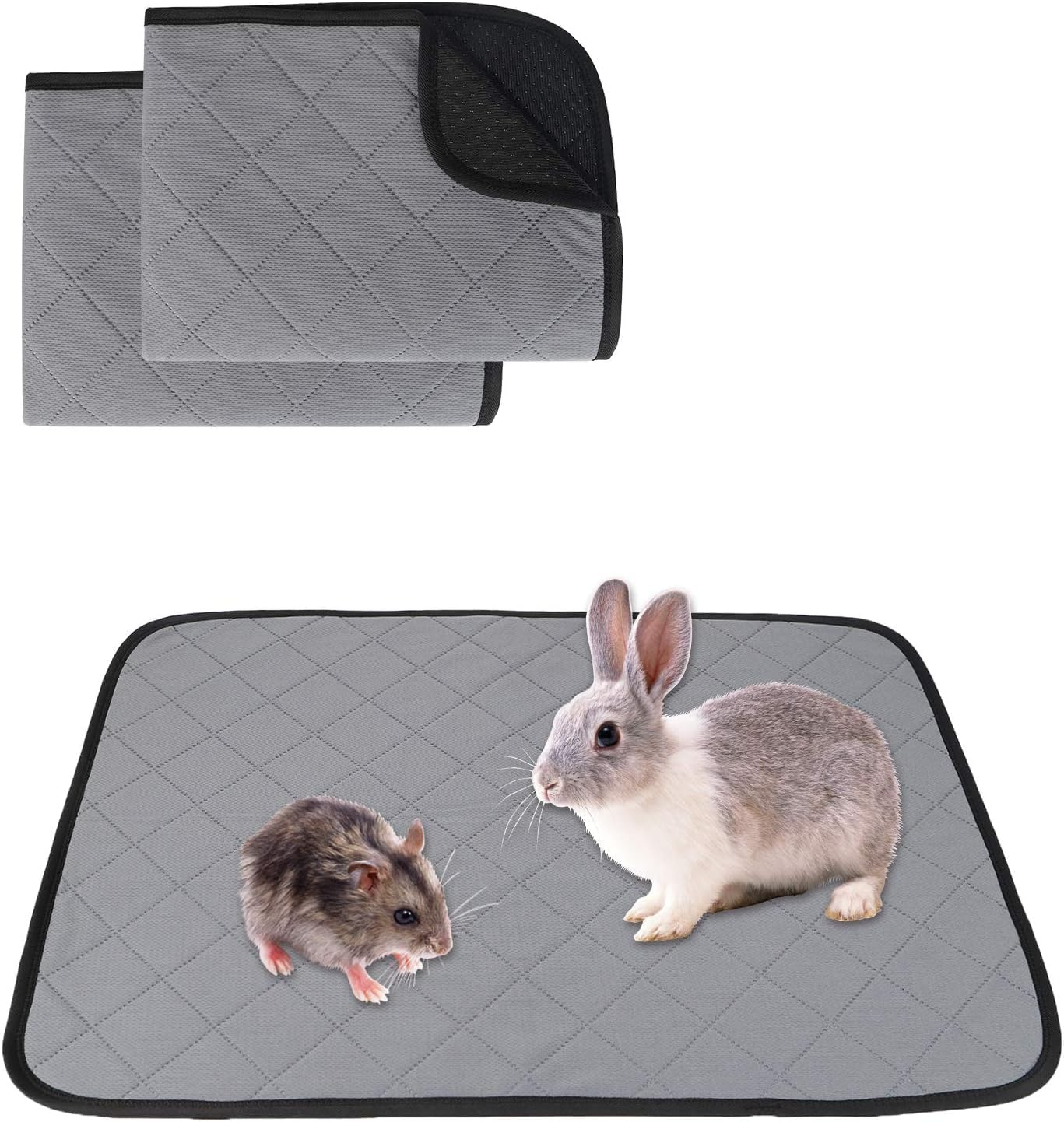 Cozioz Washable Waterproof Guinea Pig Cage Mat &ndash; Absorbent Cover for Small Animals, Dwarf Rabbits (Pack of 2, 60X45Cm) image number 3