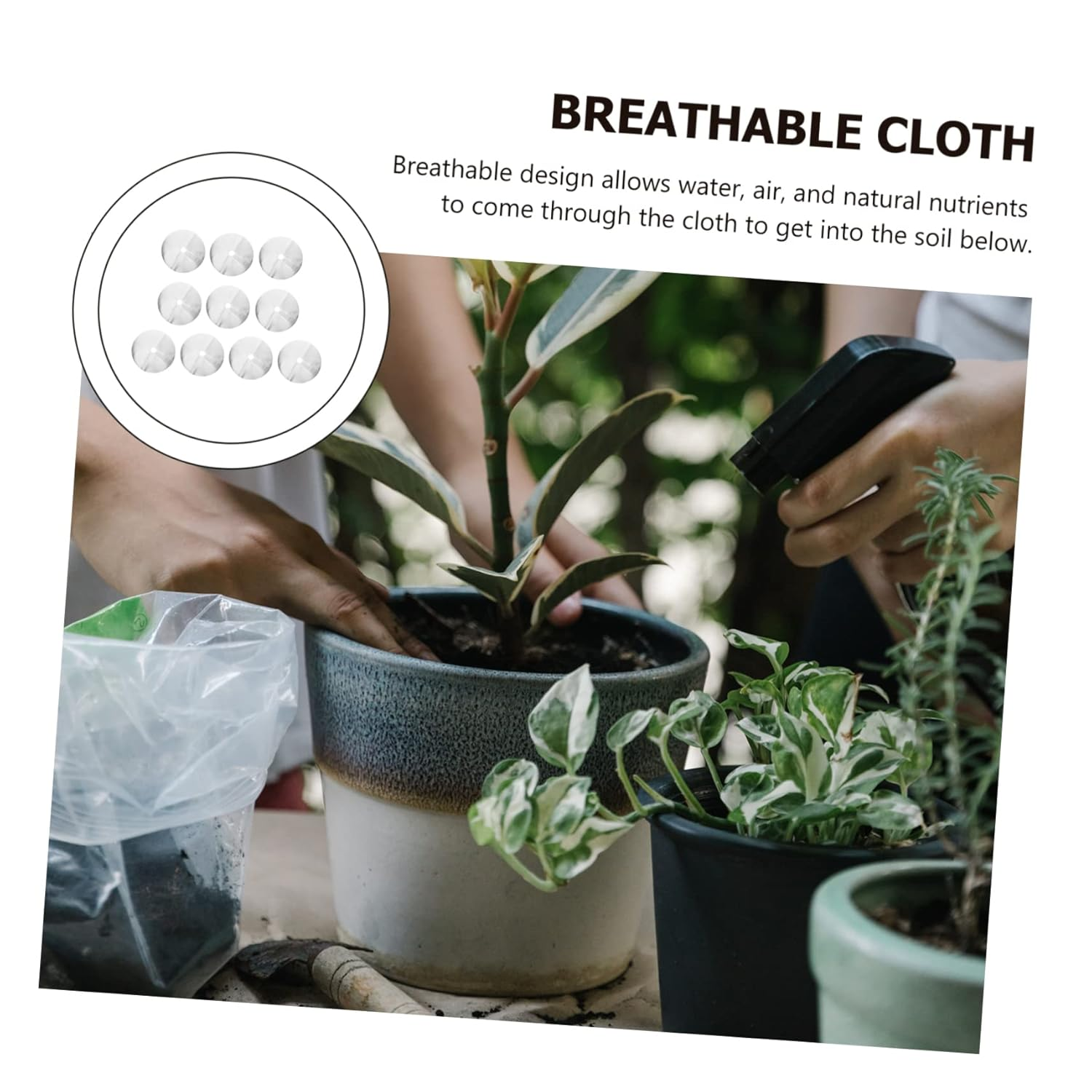 10Pcs Gardening Control Cloth Weeding Barrier Orchard Ground Cloth Non-Woven Long-Life Breathable for Garden Farm image number 6