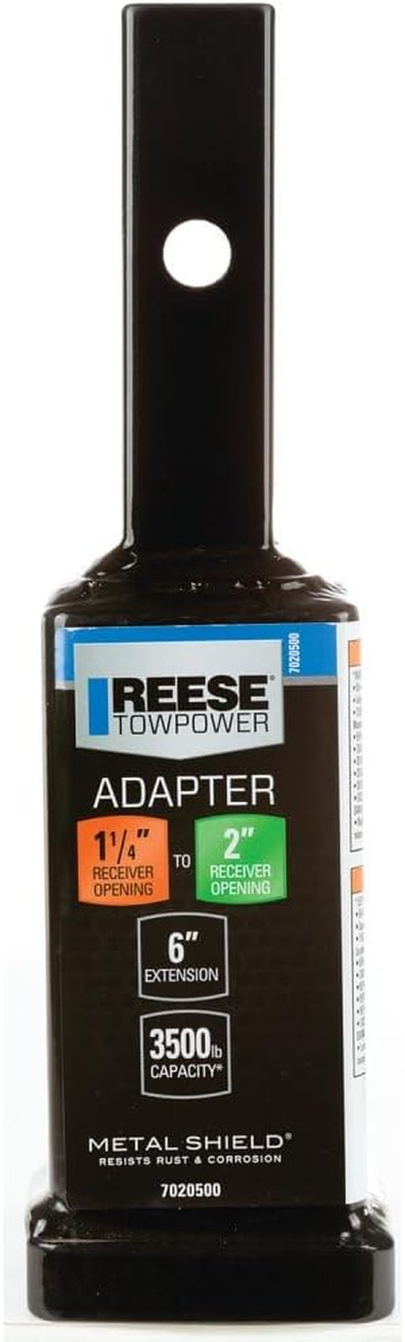 Reese Towpower 7020500 1-1/4" to 2" Receiver Adapter - 6" Long, Black image number 6