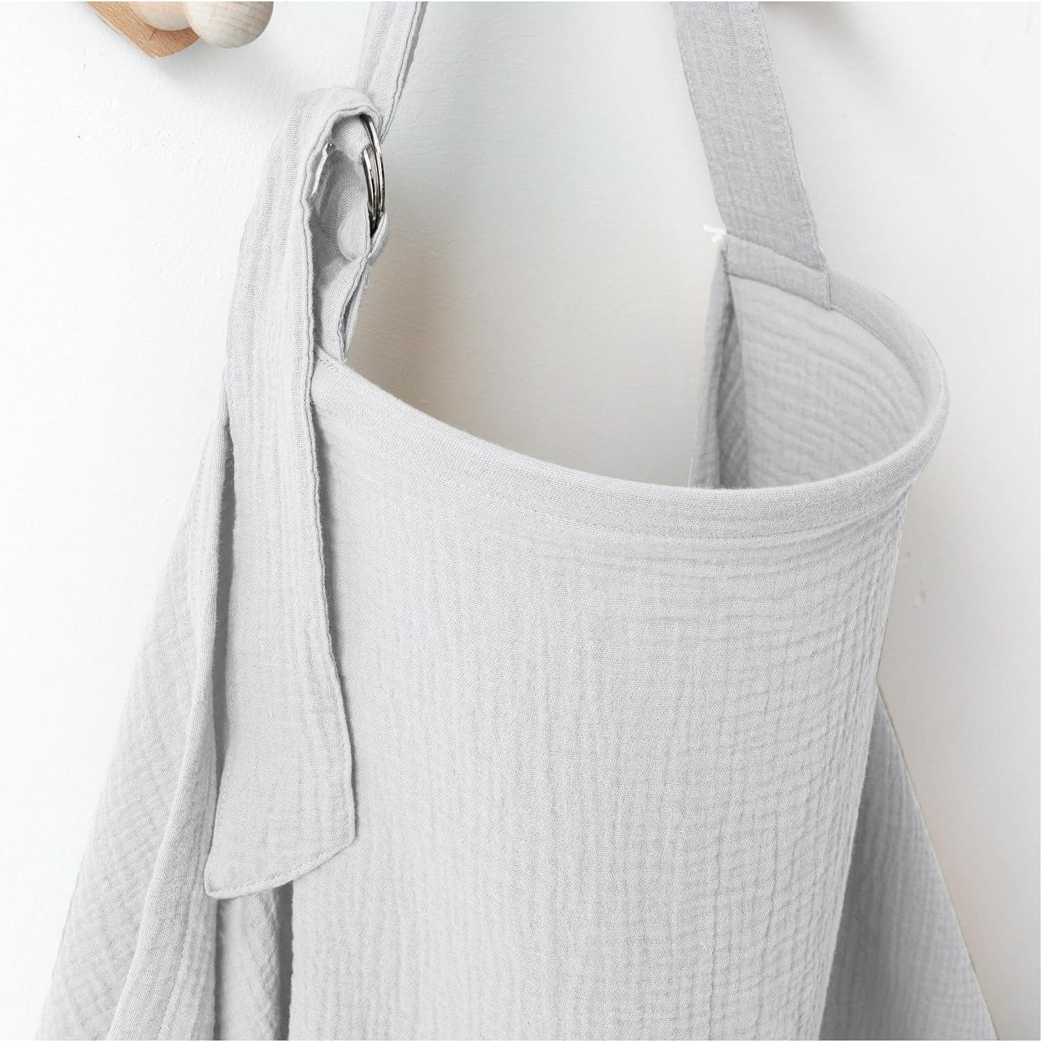 Qunlions Life Muslin Nursing Covers for Breastfeeding, Privacy Breast Feeding Cover with Arch Neckline for Mom and Baby, Breathable 100% Cotton Nursing Apron Multi-Use Stroller Cover (Green)