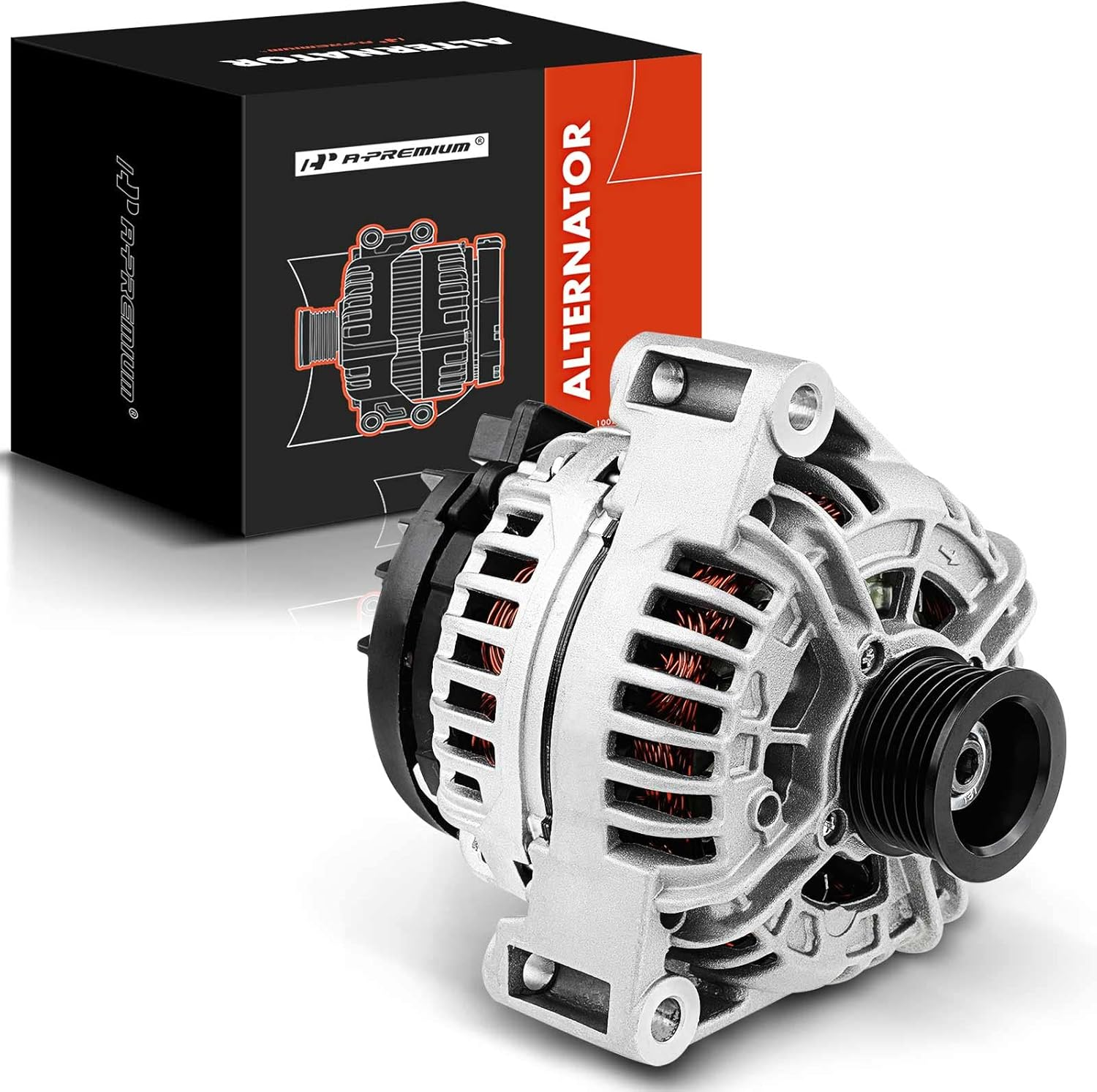 A-Premium Alternator Compatible with Mercedes-Benz C240 01-05, C32 AMG, C320, SLK32 AMG, SLK320, CLK320, ML320, ML350 & Chrysler Crossfire, 12V 120A CW 6-Groove Pulley, Replace# 0124515056, 5097755AA image number 6