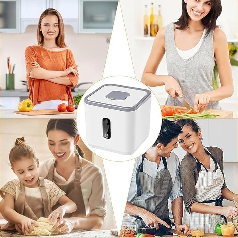 Roczential Large Capacity Rice Container, Food Dispenser Measuring Cup, Rice Storage Container 5Kg Airtight, Cereal Dry Food Flour Bin, Pantry Organization Bin for Sugar Pasta Soybean Corn image number 6