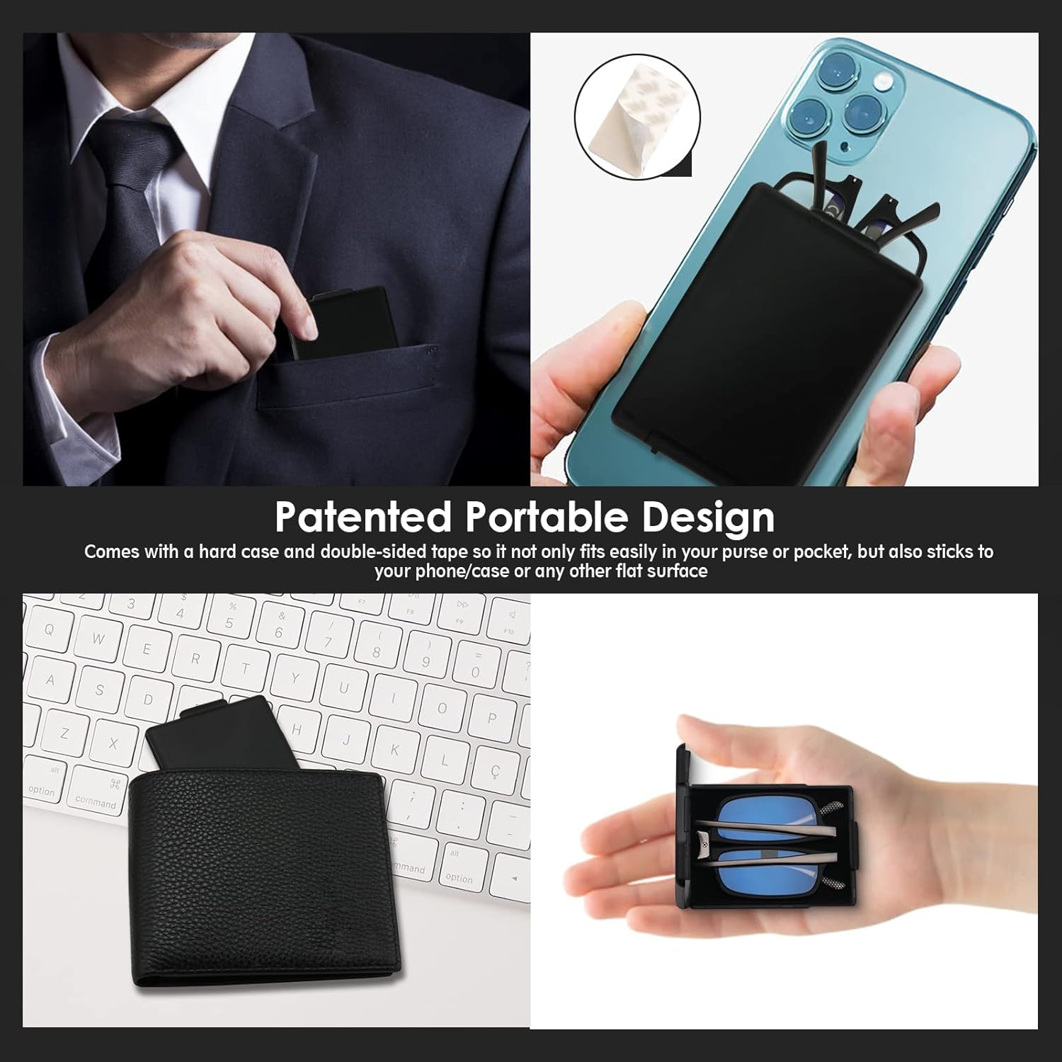 SKYOAK Unbreakable Evolved Flat Folding Reading Glasses Full Size Blue Light Foldable Portable Readers with Case