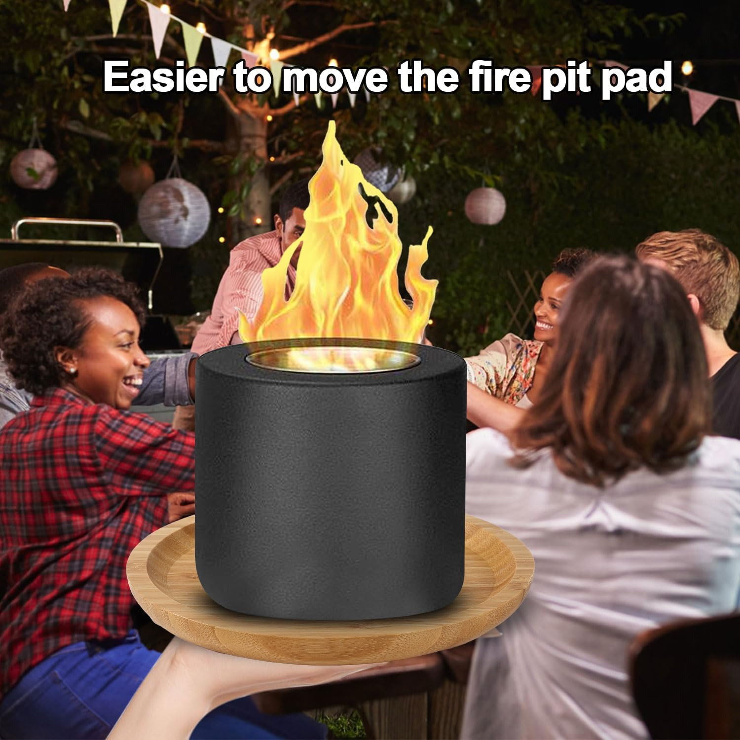 8In Tabletop Fire Pit Mat for Solo Stove Mesa & Mesa XL, round Wooden Heat Resistant Mat Table Protection Grill BBQ Mat Stove Accessories image number 4