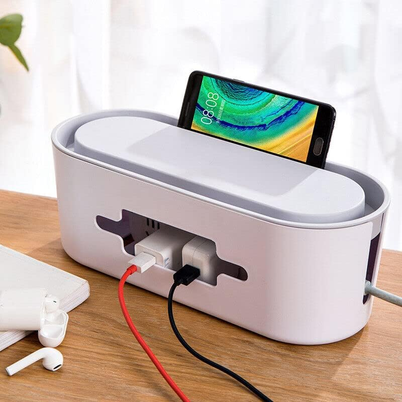 AIMALL Cable Management Box Cable Power Management Storage Box Socket Wire Tidy Organiser Safety Hide Case for Desk TV Computer USB Hub System to Cover and Hide & Power Strips & Cords image number 6