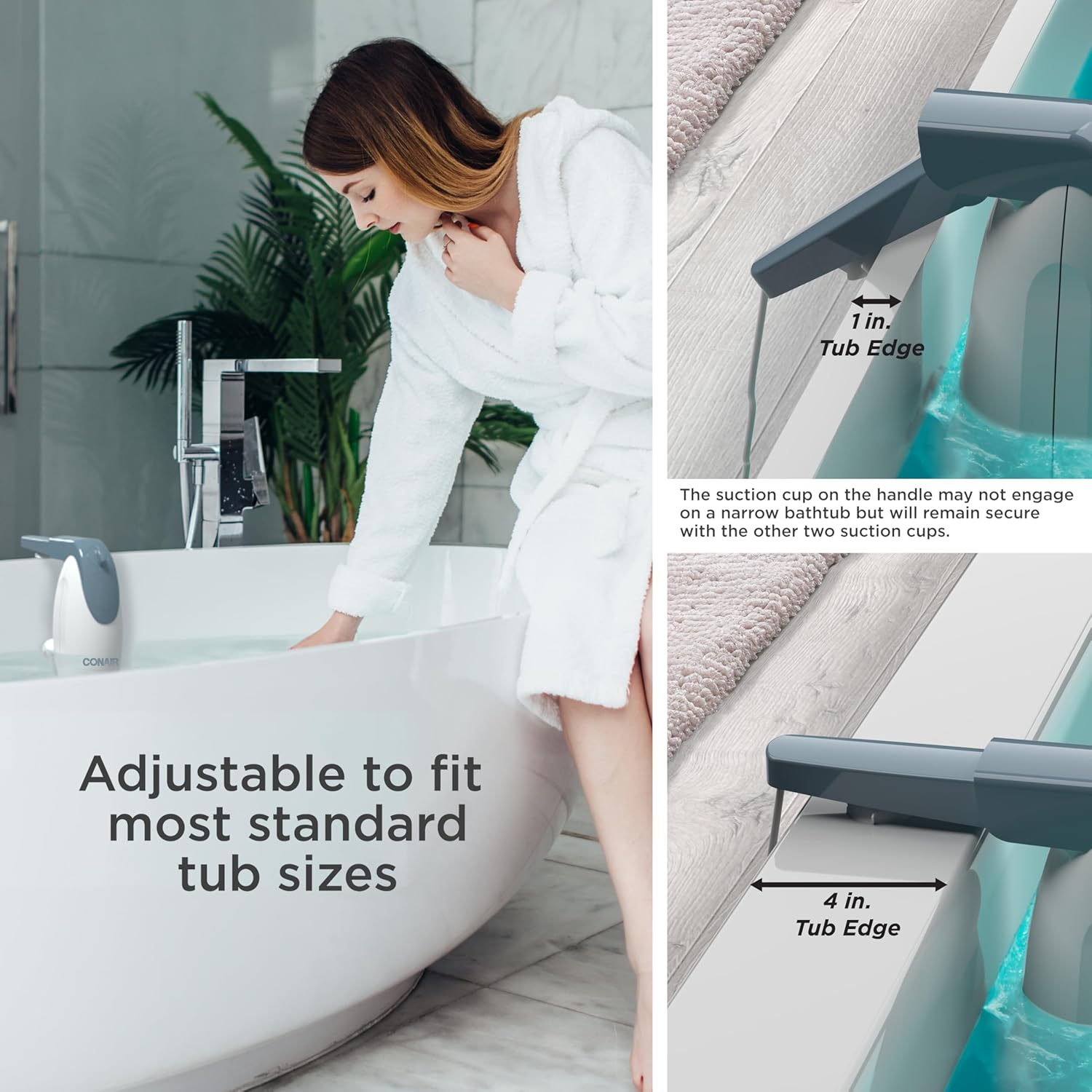 Conair Jet Hydro Spa - Portable Bath Spa with Dual Hydro Jets for Tub - Bath Spa Jet for Tub Creates Soothing Bubbles And/Or Massage - Spa Bath for at Home Use image number 6